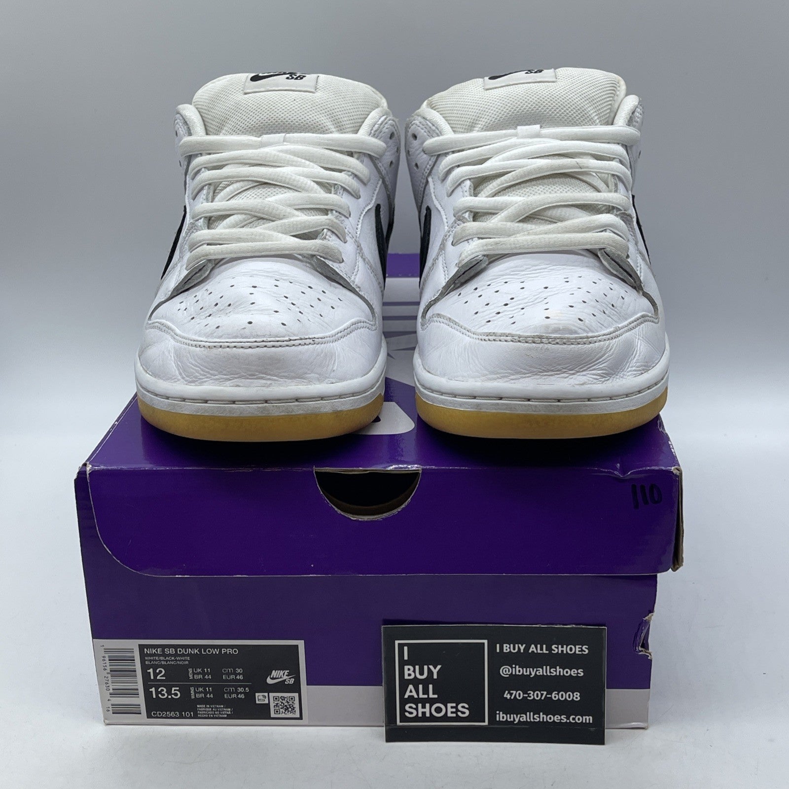 Size 12 - Nike SB Dunk Low White Gum Leather (CD2563-101)