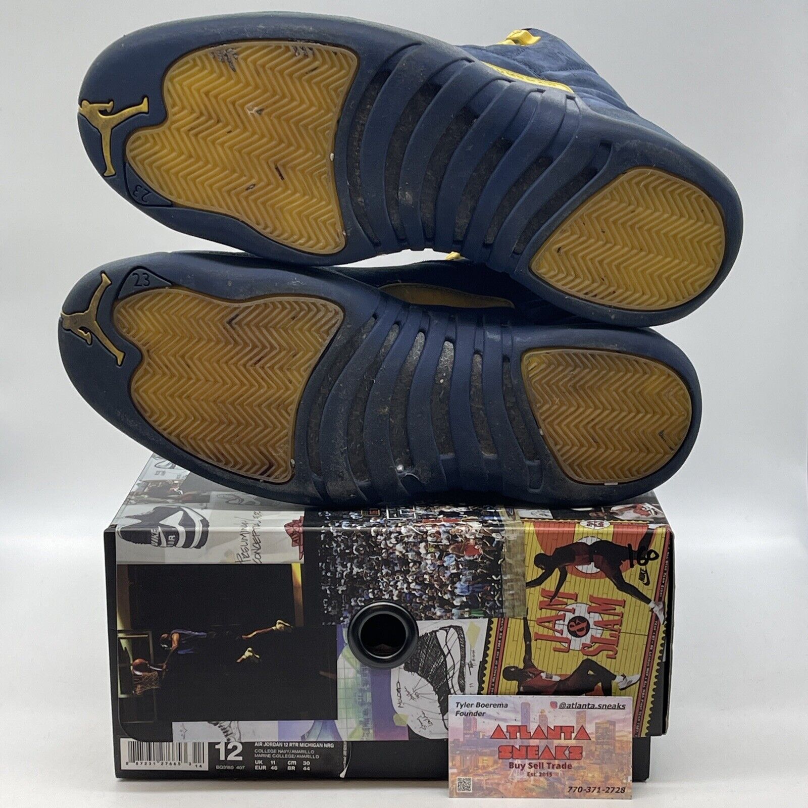 Size 12 - Air Jordan 12 Retro Michigan Yellow Blue Leather Suede (BQ3180-407)