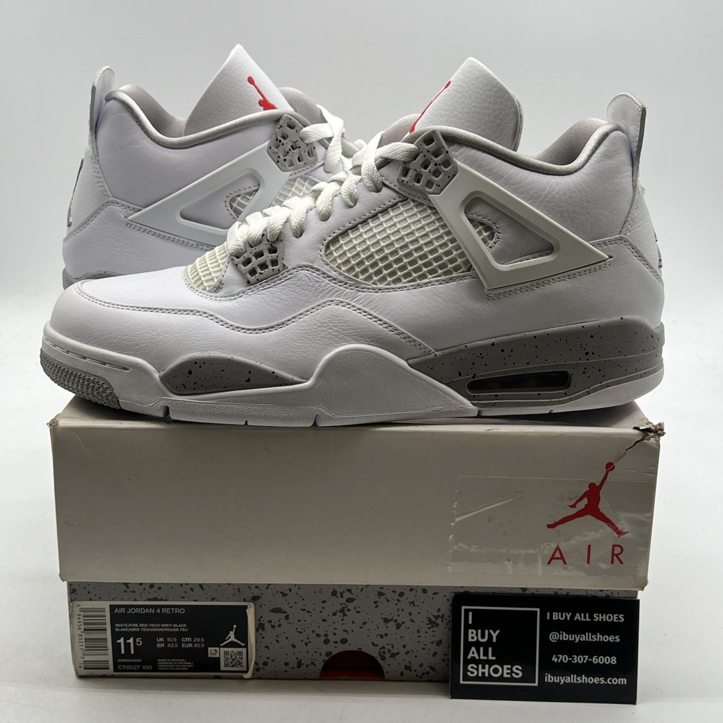 Size 11.5 - Air Jordan 4 Retro Mid White Oreo (CT8527-100)