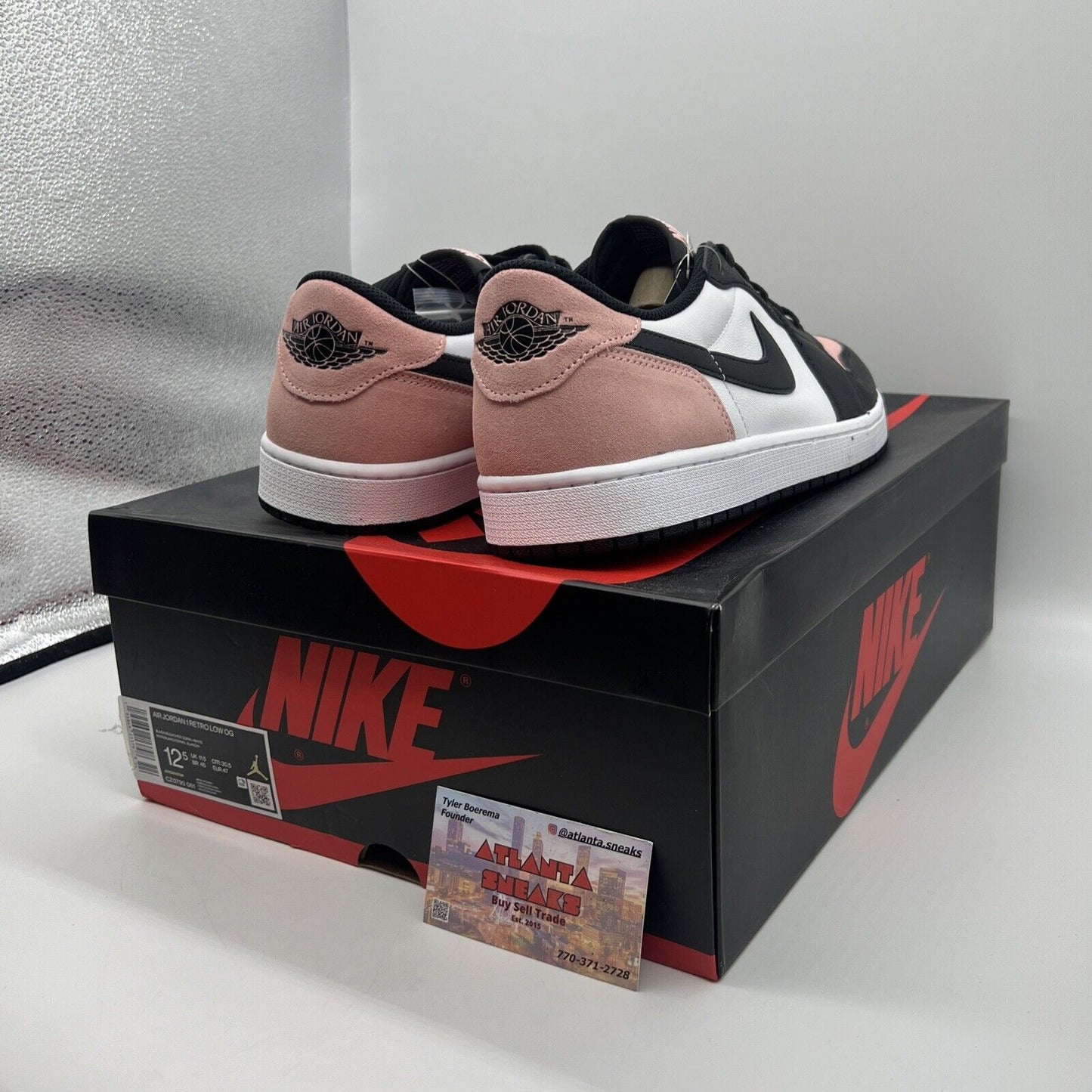 Size 12.5 - Jordan 1 Low OG Bleached Coral Brand New Og All Black White