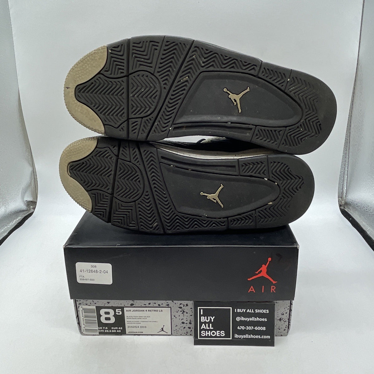 Size 8.5 - Air Jordan 4 Retro LS oreo 2015 (314254-003)