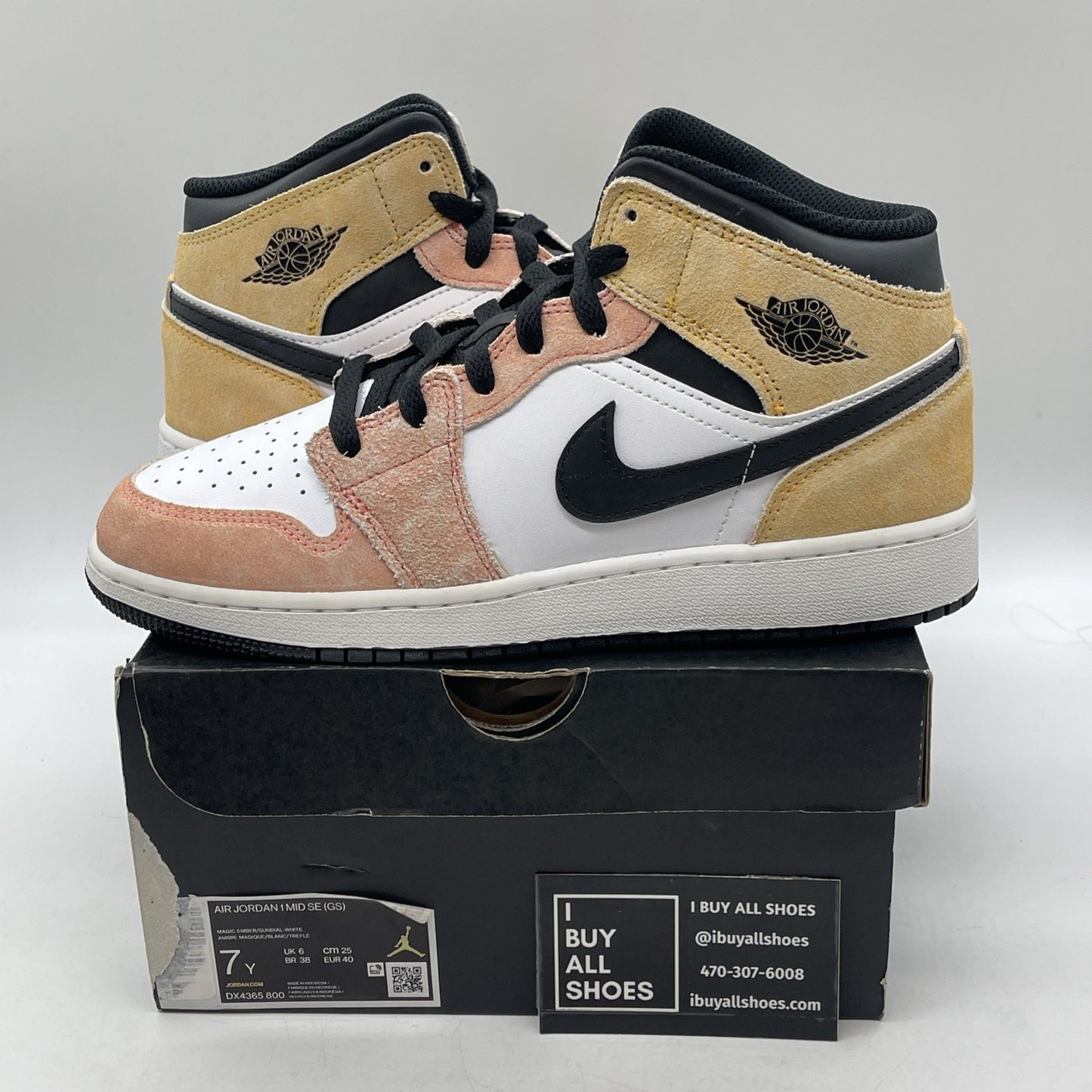 Size 7Y (GS) - Air Jordan 1 Mid SE Flight Club 2023 Suede Leather (DX4365-800)