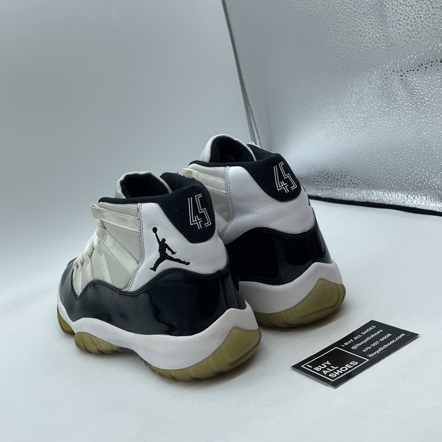 Size 10 - Jordan 11 Retro High Concord Black White Leather (378037-100)