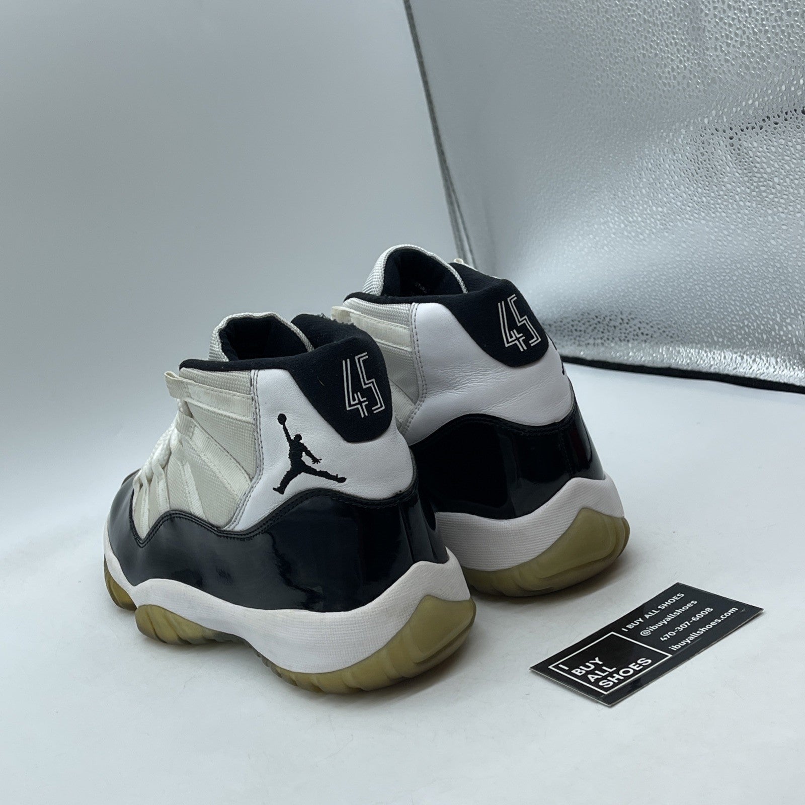 Size 10 - Jordan 11 Retro High Concord Black White Leather (378037-100)