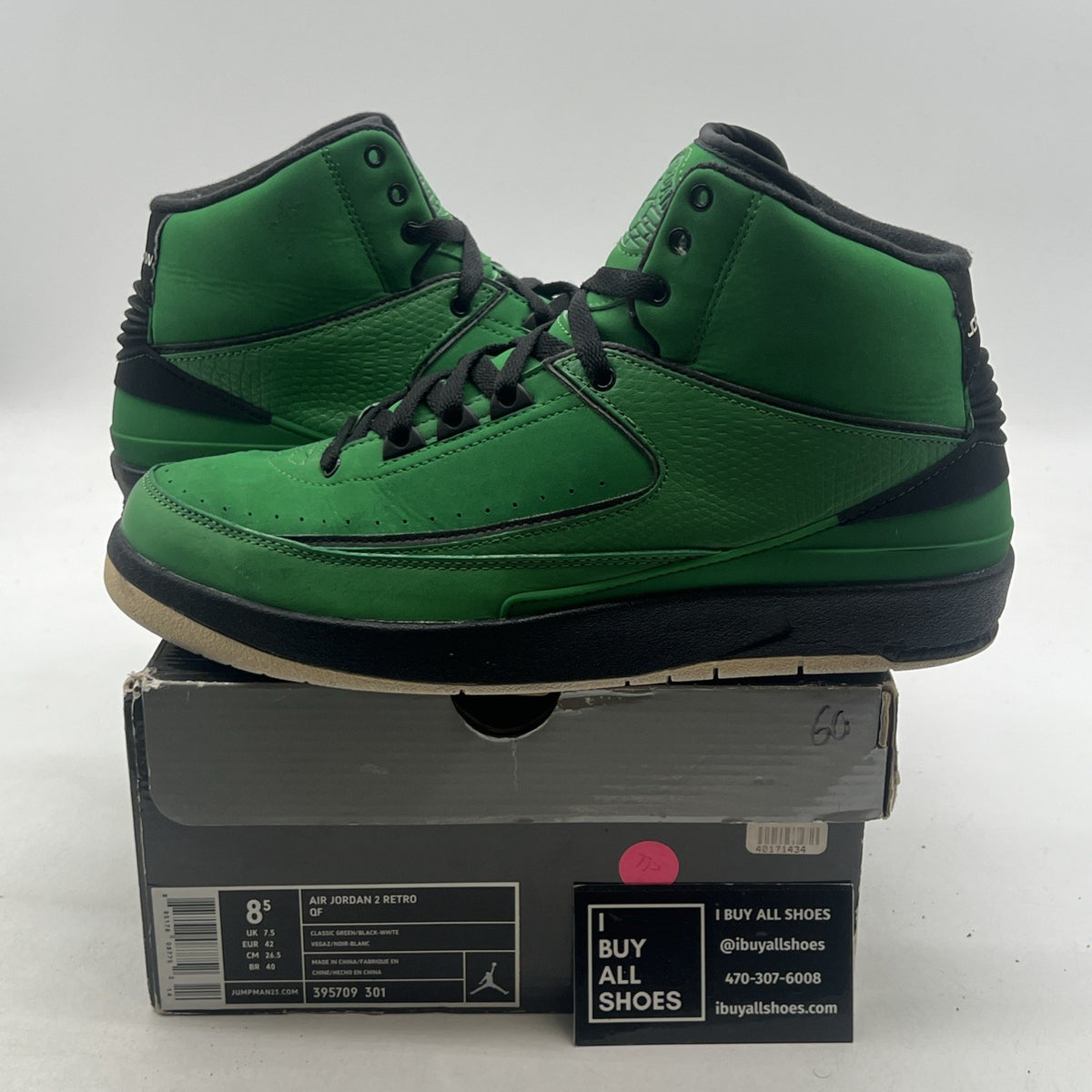 Size 8.5 - Air Jordan 2 Retro QF Candy Green (395709-301)