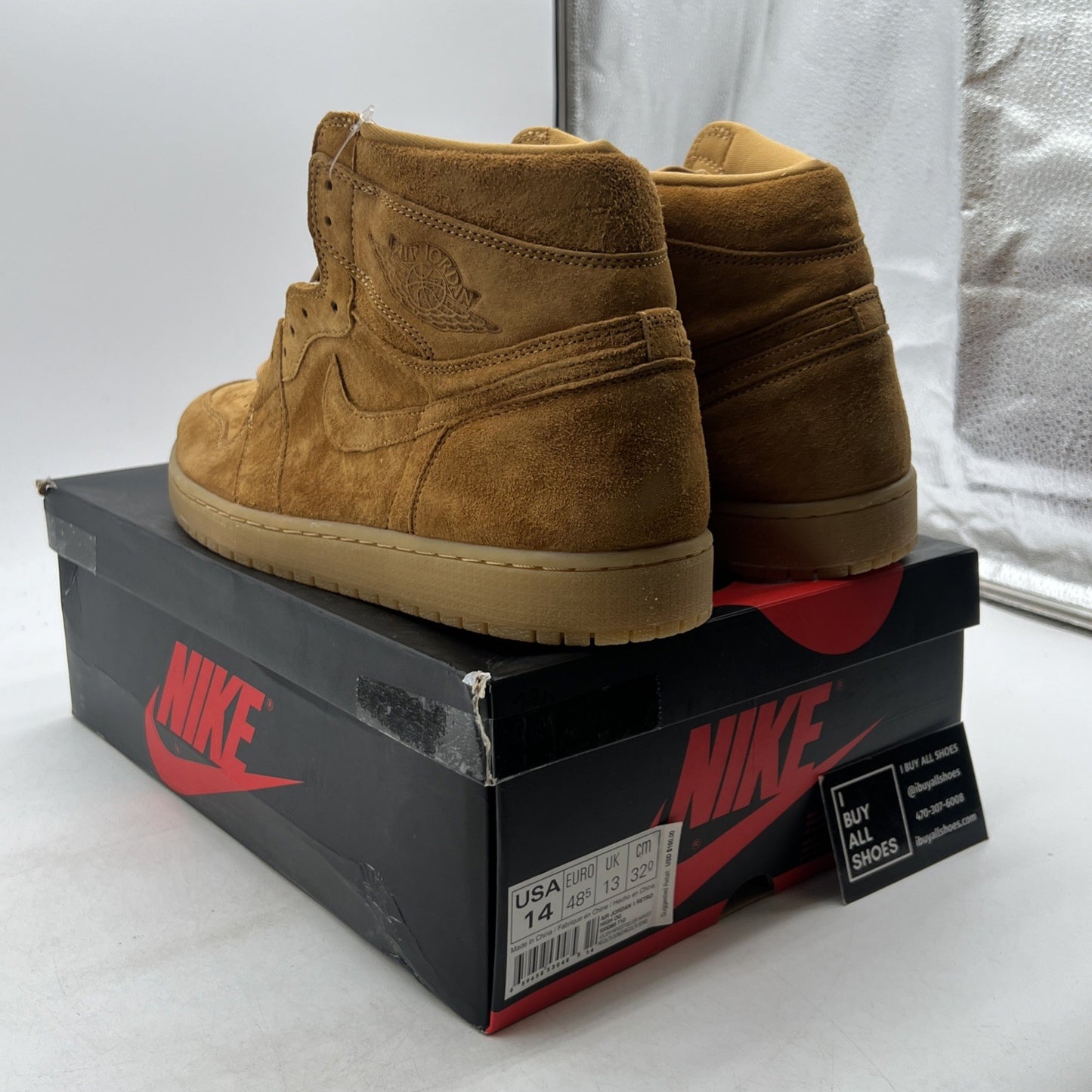 Size 14 - Air Jordan 1 Retro OG High Wheat (555088-710)
