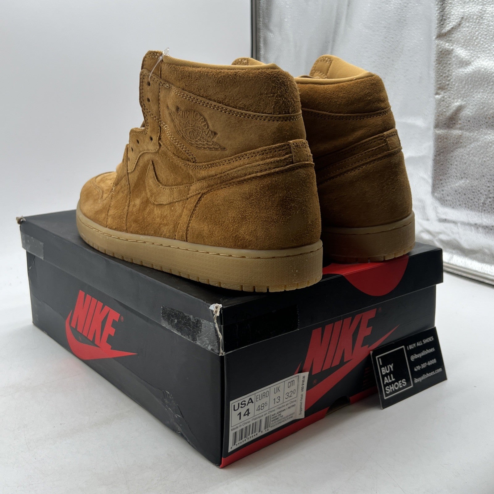 Size 14 - Air Jordan 1 Retro OG High Wheat (555088-710)