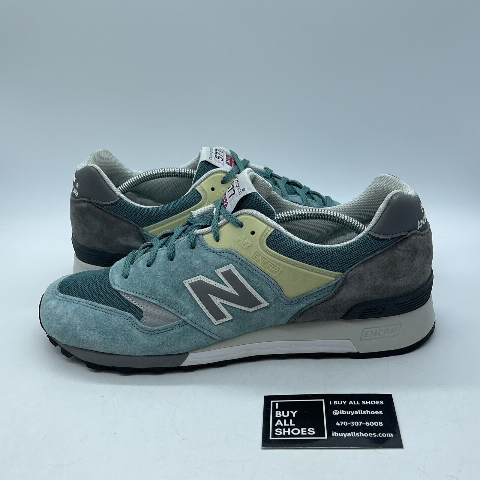 Size 12 - New Balance 577 Made in England English Tender - Sea Glass