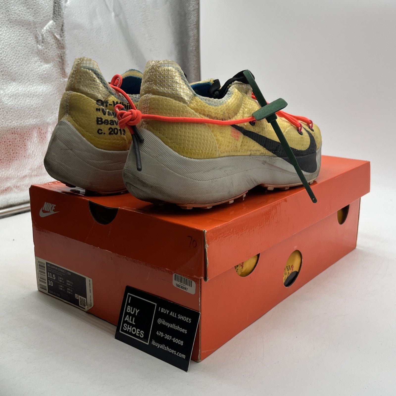 Size 11.5 - Nike Vapor Street x Off-White Low Tour Yellow W (CD8178-700)