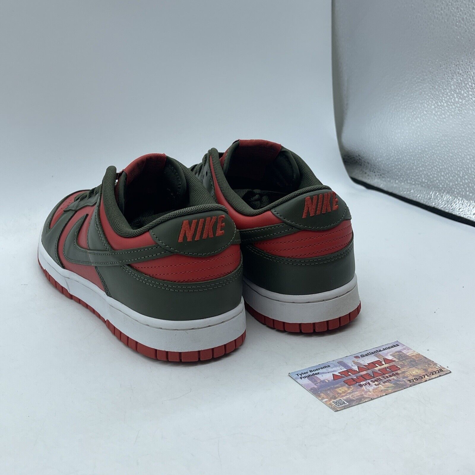 Size 10.5 - Nike Dunk Low Cargo Khaki Mystic Red Green Leather (DV0833-600)