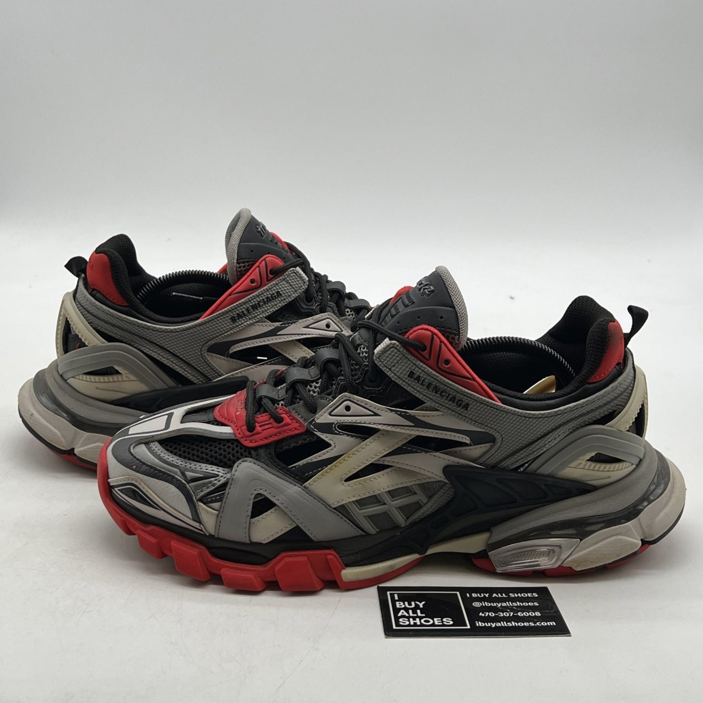 Size 10 - Balenciaga Track 2 Sneakers In Black Red Grey Polyurethane Women