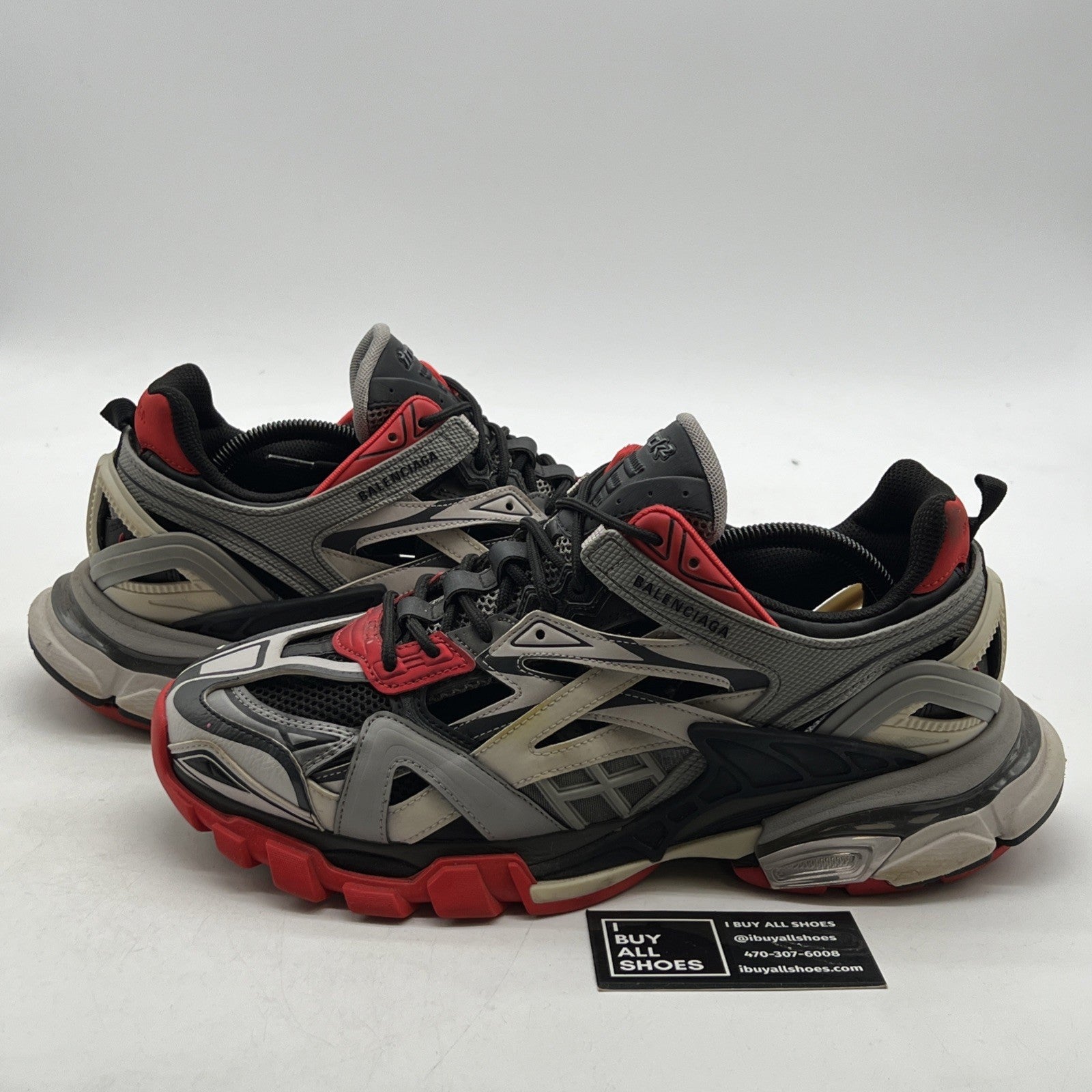 Size 10 - Balenciaga Track 2 Sneakers In Black Red Grey Polyurethane Women
