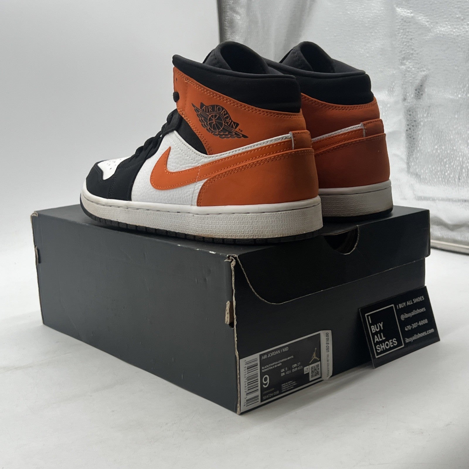 Size 9 - Air Jordan 1 Mid Shattered Backboard (554724-058)