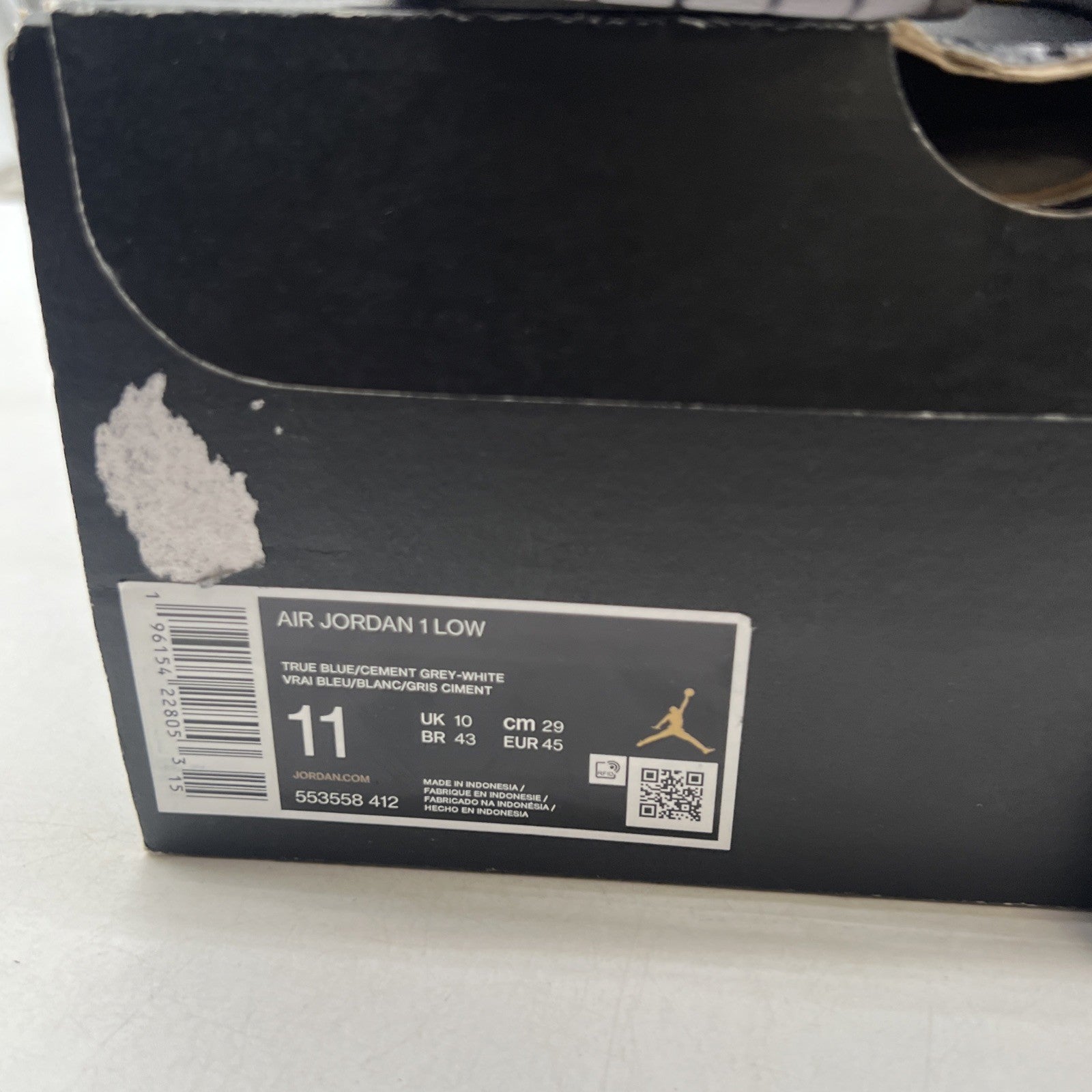 Size 11 - Air Jordan 1 Low True Blue Cement (553558-412)