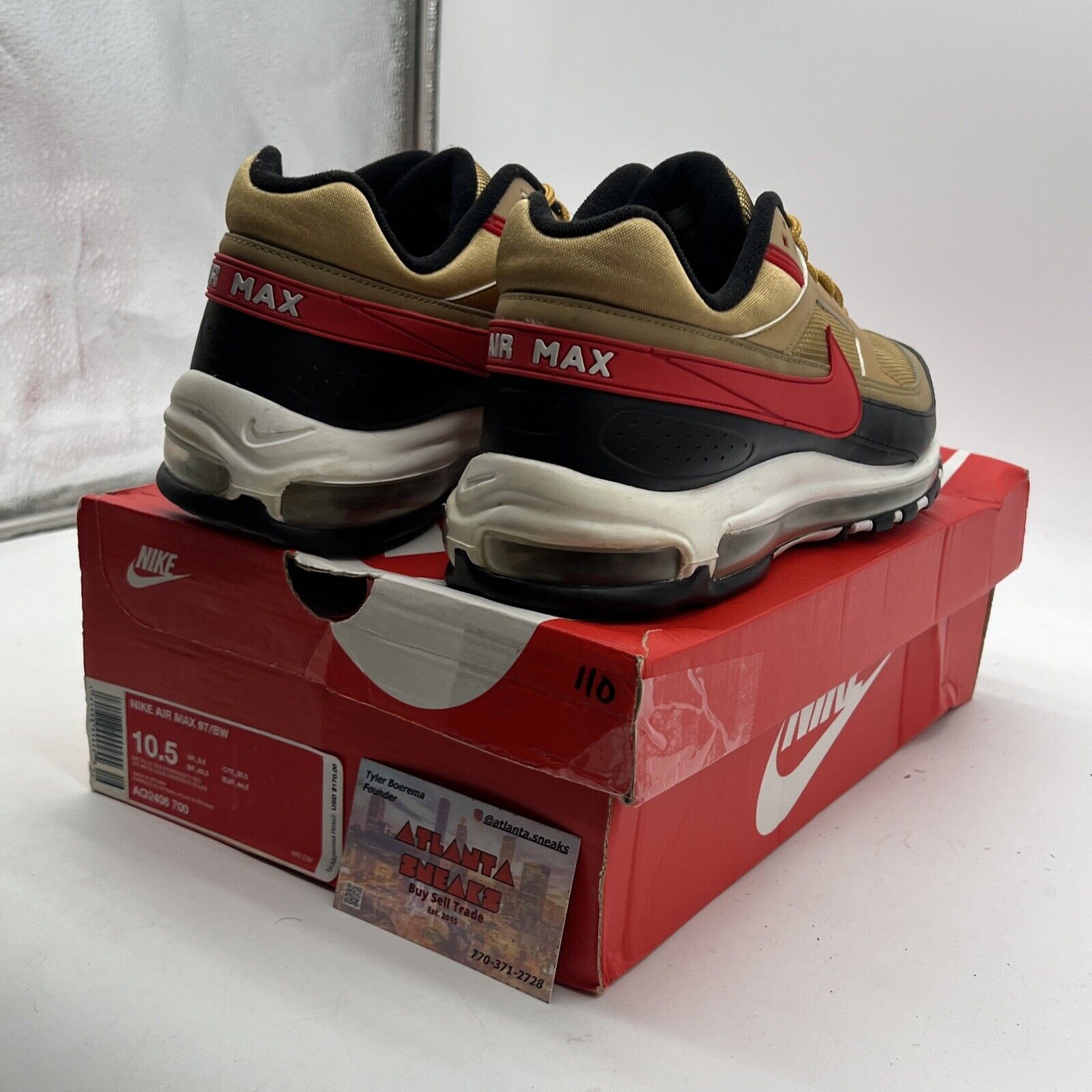 Size 10.5 - Nike Air Max 97/BW Metallic Gold Red (AO2406-700)