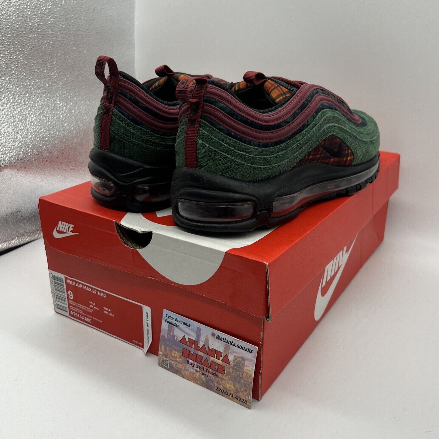 Size 9 - Nike Air Max 97 NRG Jacket Pack Brand New Og All Black Maroon Green DS