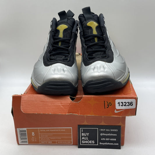Size 8 - Nike Total Air Foamposite Max Silver Black Suede (307717-003)