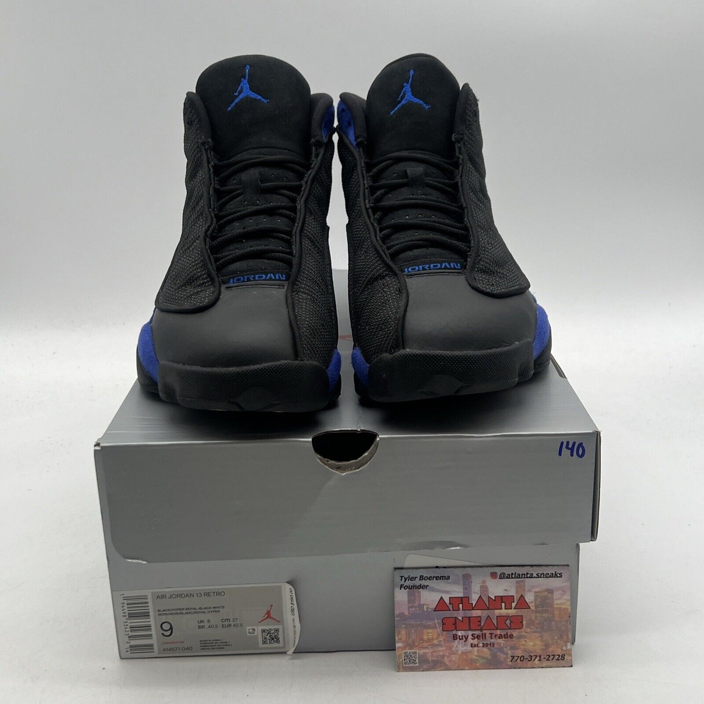 Size 9 - Jordan 13 Retro Hyper Royal 2020 Black Blue Leather Suede (414571-040)