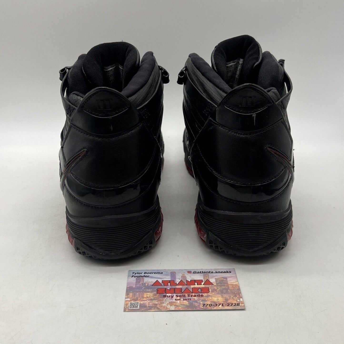 Size 12 - Nike Zoom LeBron 3 Black Crimson Leather (312147-004)