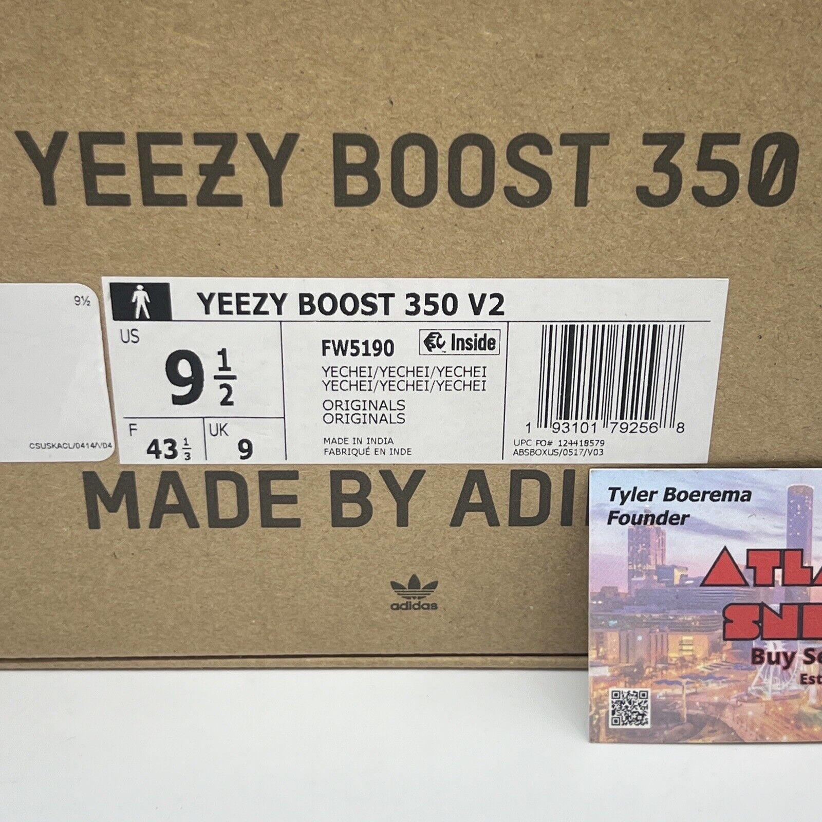 Size 9.5 - adidas Yeezy Boost 350 V2 Yecheil Non-Reflective Brand New Og All