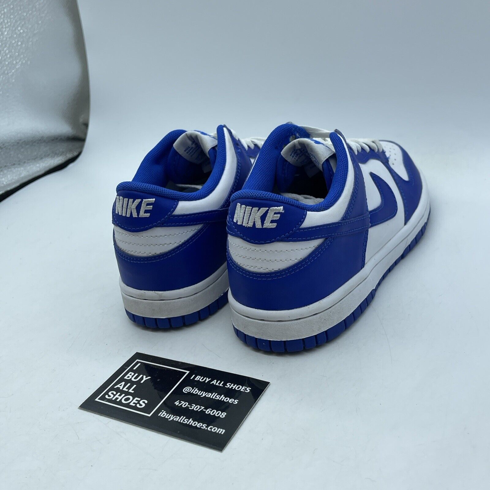 Size 4Y - Nike Dunk Low Racer Blue (GS) White Leather Suede (DV2203-400(