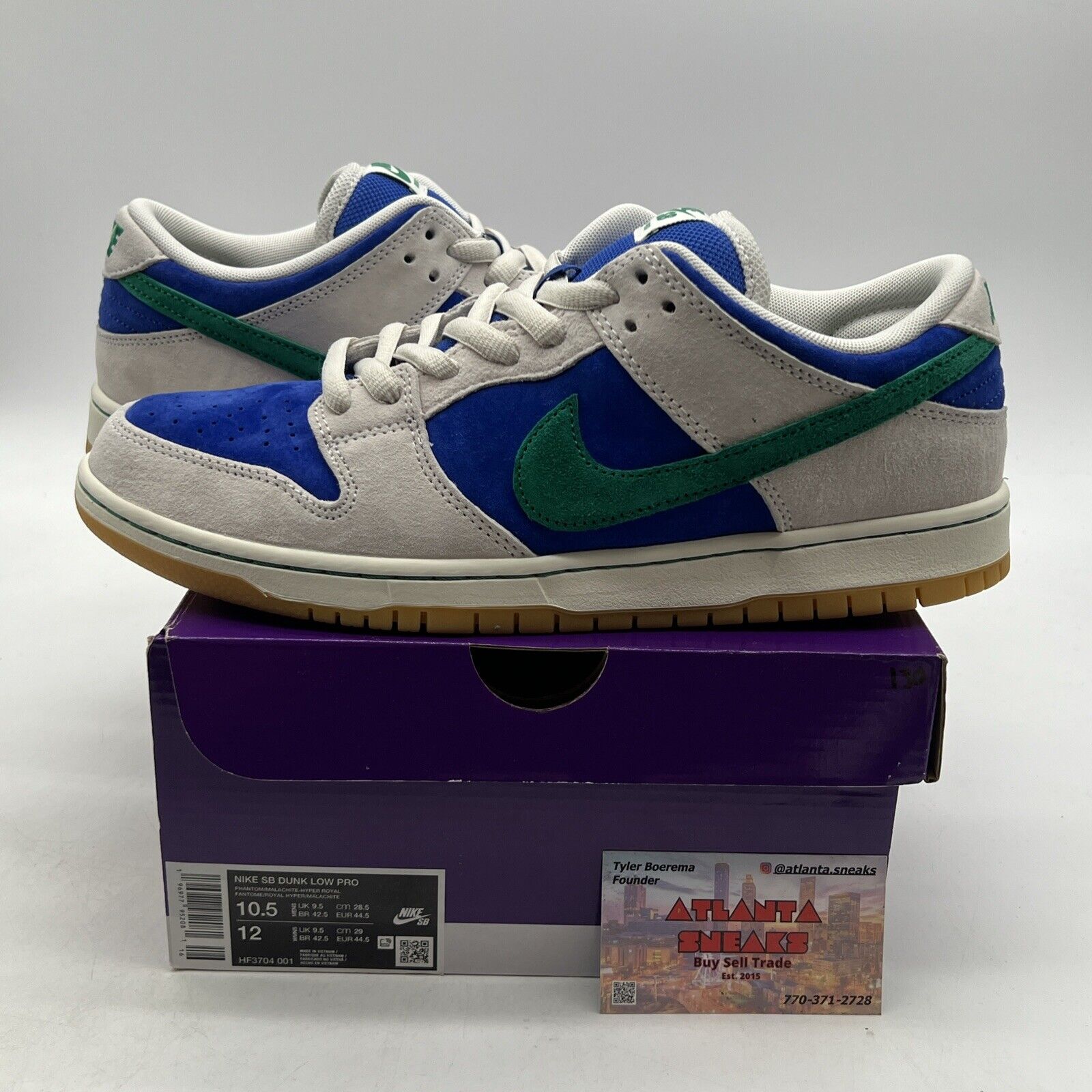 Size 10.5 - Nike Dunk SB Low Hyper Royal Malachite (HF3704-001)