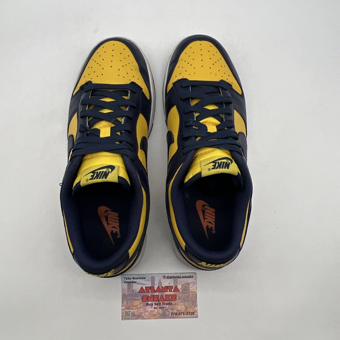 Size 9 - Nike Dunk Low Michigan 2021 Yellow Navy Leather White (DD1391-700)