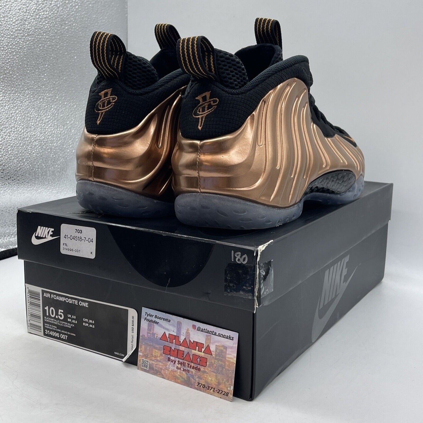 Size 10.5 - Nike Air Foamposite One 2017 Copper Orange Black Suede (314996-007)