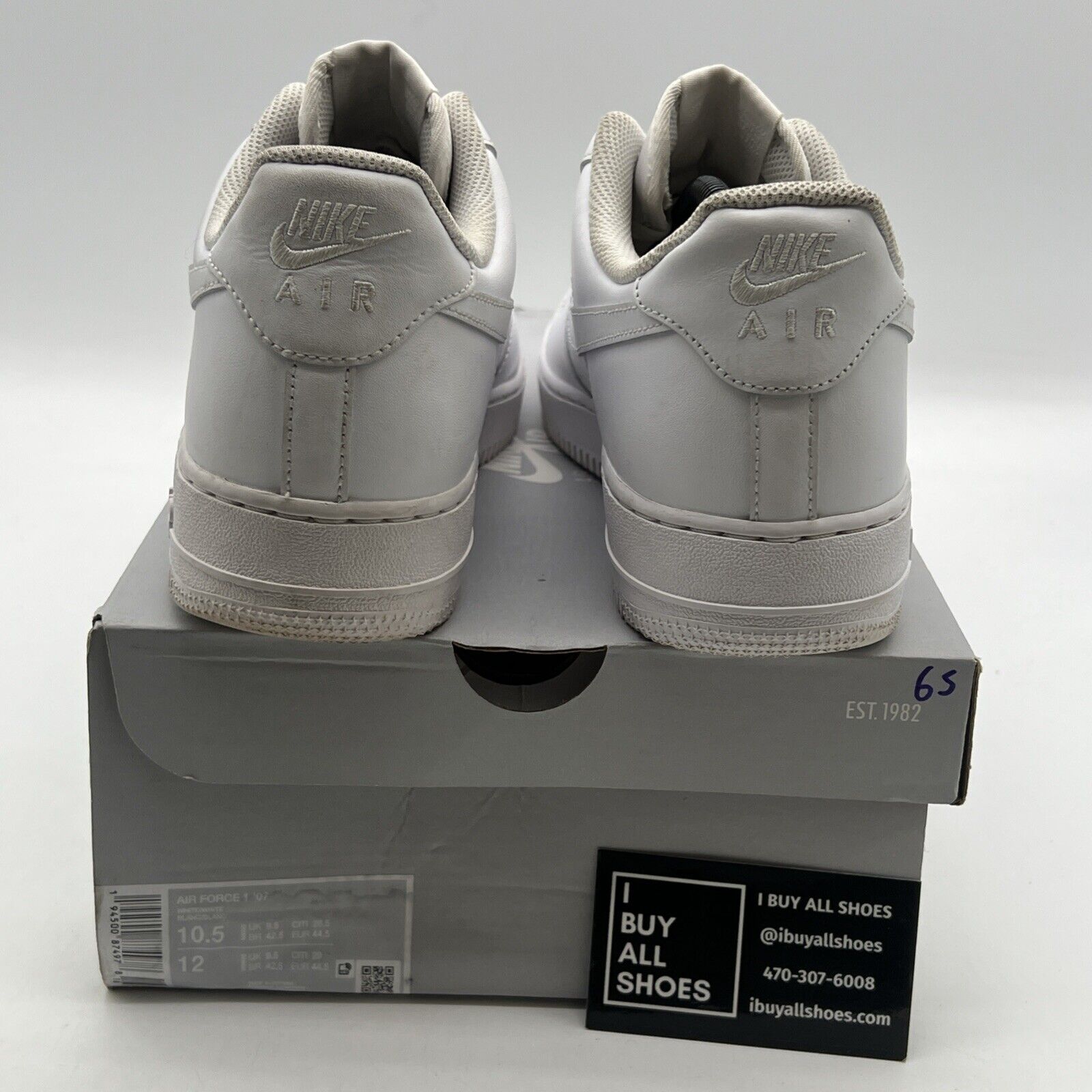 Size 10.5 - Nike Air Force 1 '07 Low Triple White (CW2288-111)