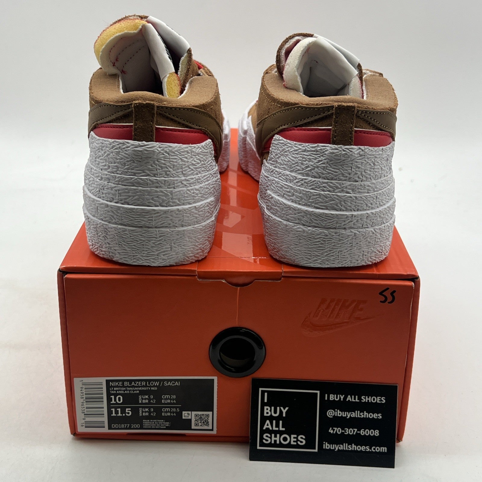 Size 10 - Nike sacai x Blazer Low British Tan (DD1877-200)