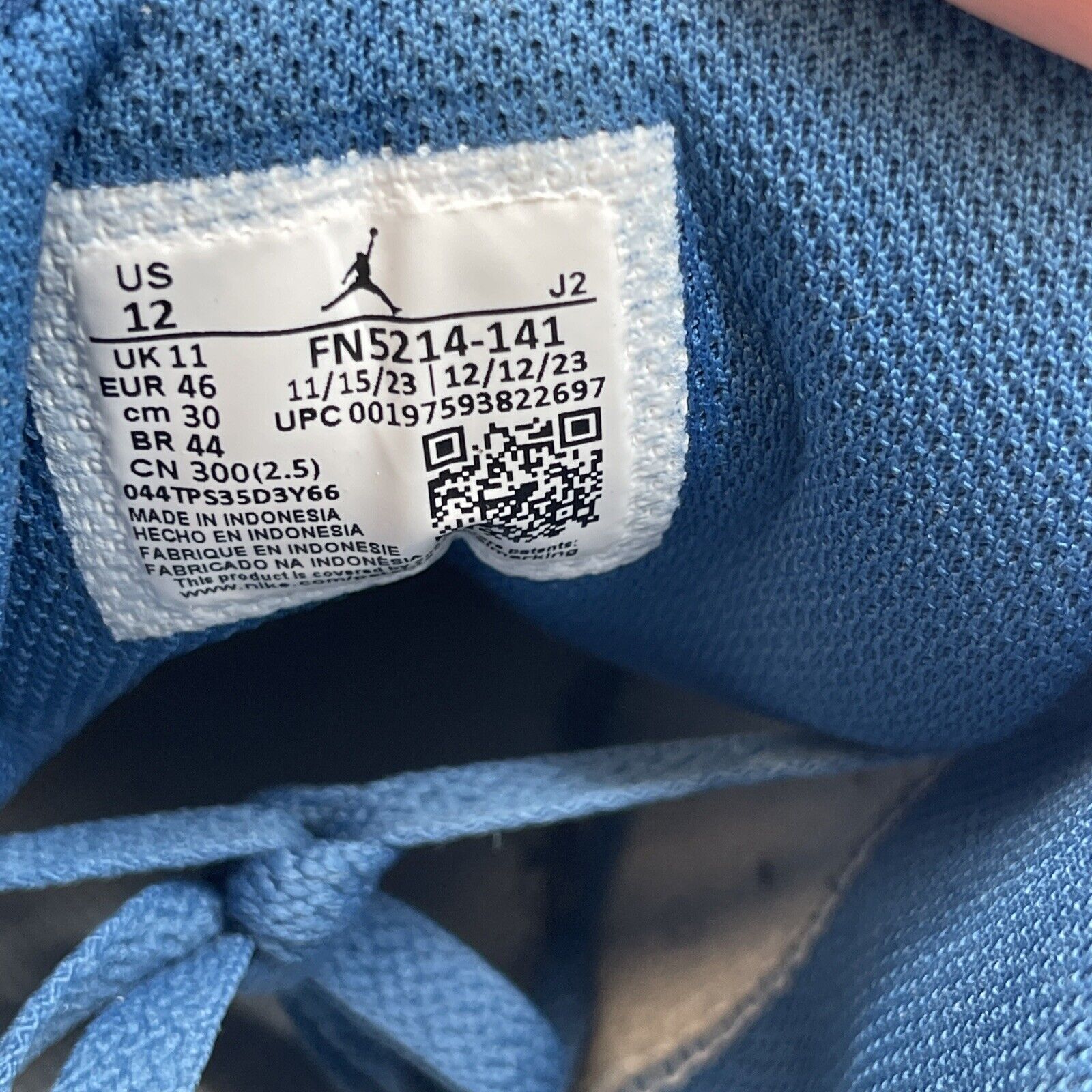 Size 11 - Air Jordan 1 SE Low Industrial Blue White Leather (FN5214-141)