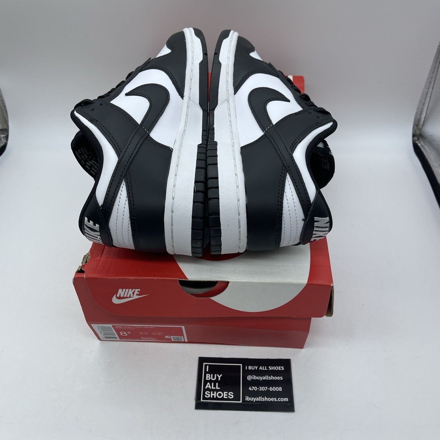 Size 8.5 - Nike Dunk Low Black White Leather (DD1391-100)