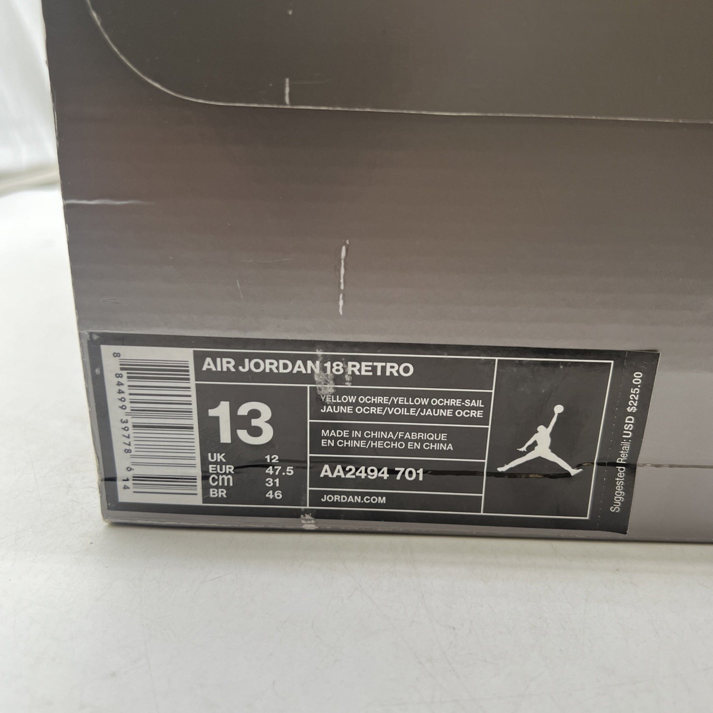 Size 13 - Air Jordan 18 Retro Yellow Suede (AA2494-701)