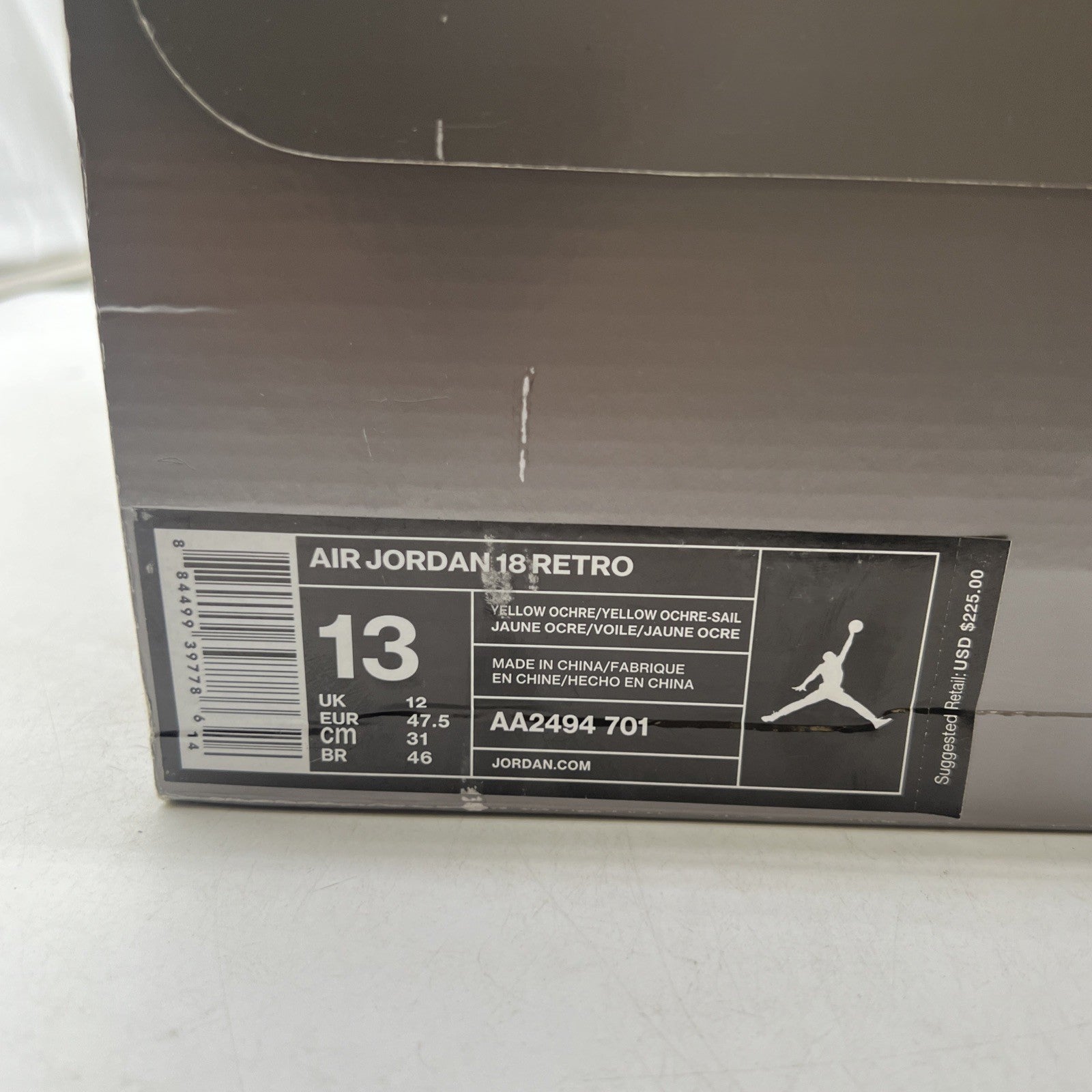 Size 13 - Air Jordan 18 Retro Yellow Suede (AA2494-701)