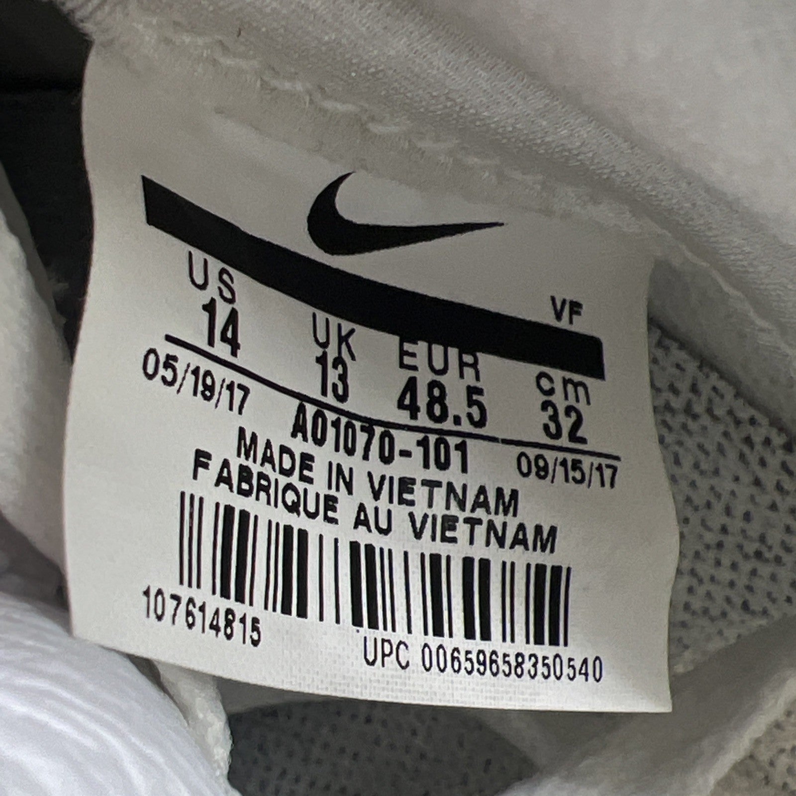 Size 14 - Nike Roc-A-Fella x Air Force 1 2017 AF100 (AO1070-101)