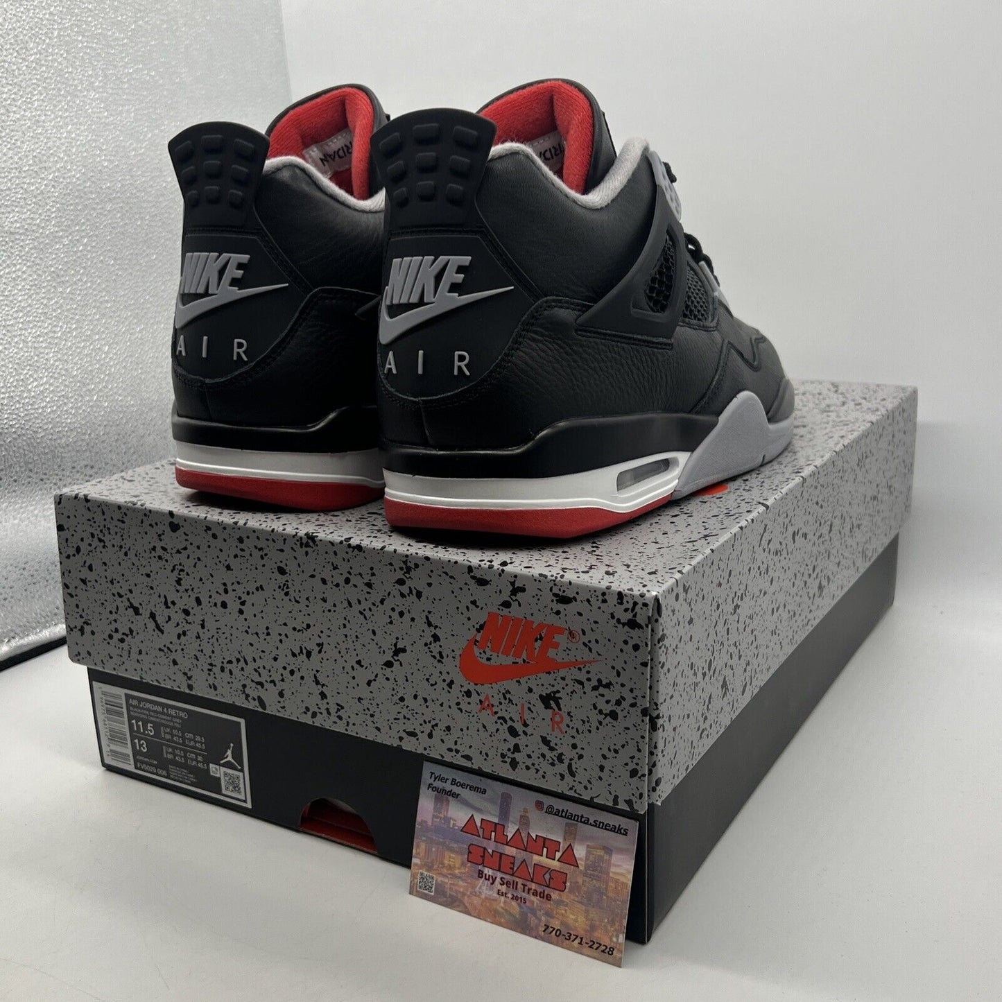 Size 11.5 - Air Jordan 4 Retro Bred Reimagined Black Red Grey (FV5029-006)