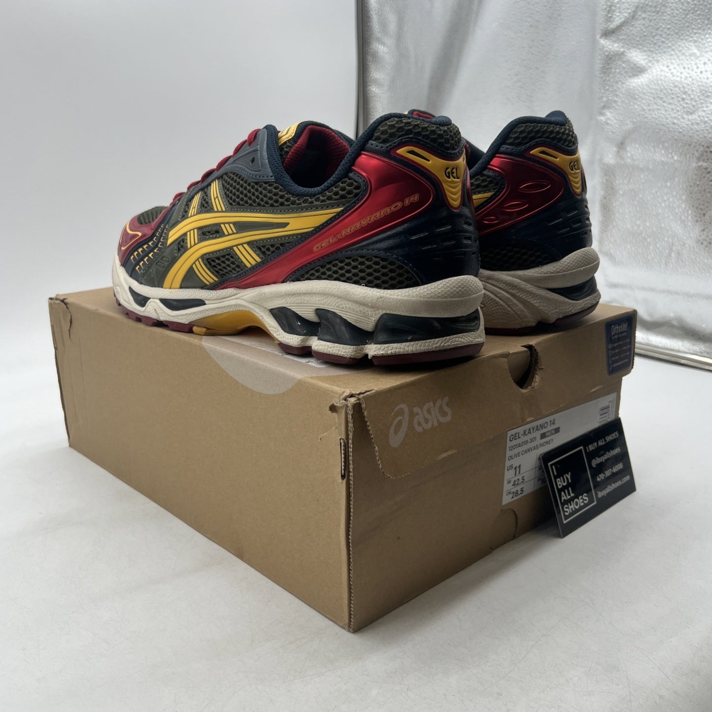 Size 11 - Asics Gel Kayano 14 Olive Canvas Honey (1201A019-301)