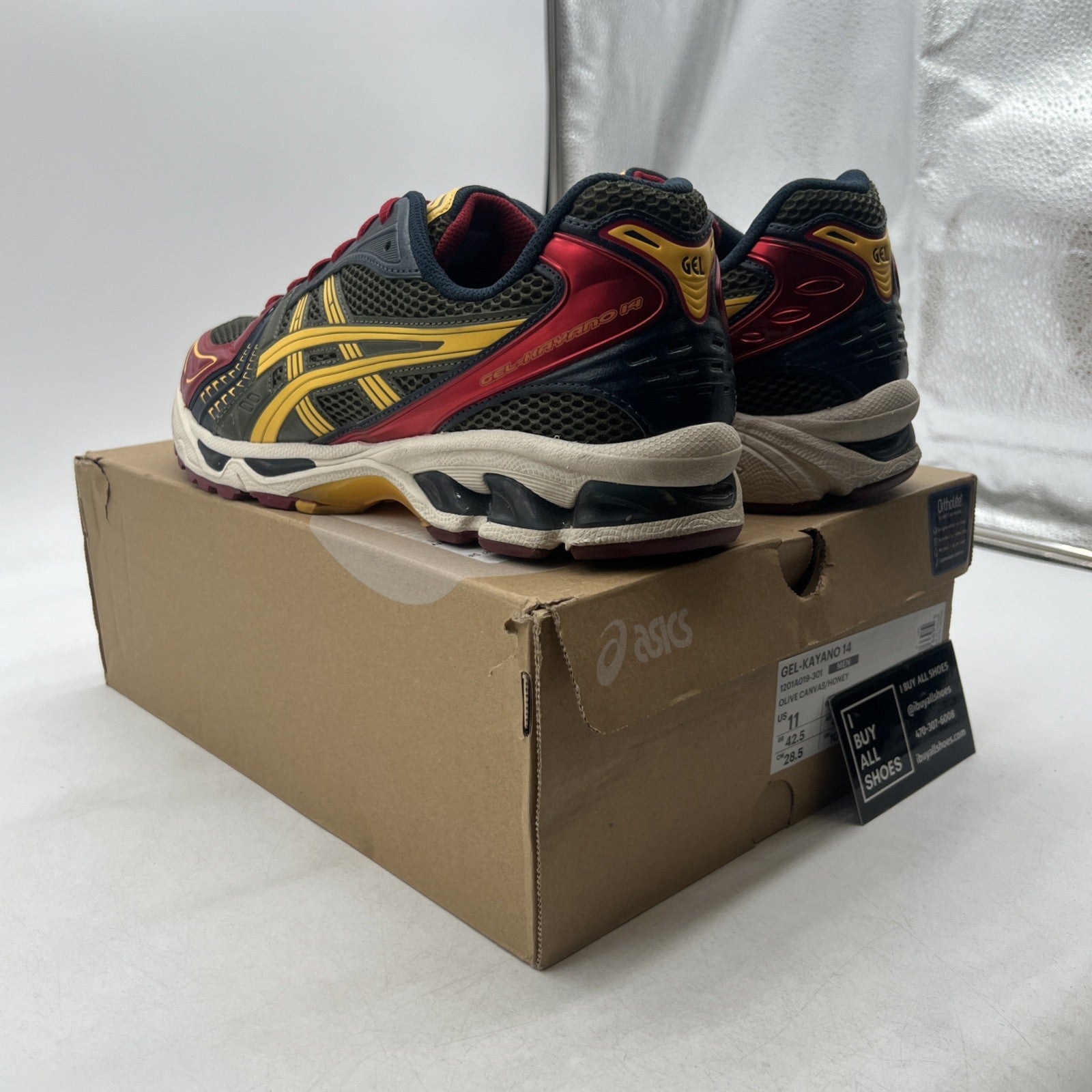 Size 11 - Asics Gel Kayano 14 Olive Canvas Honey (1201A019-301)