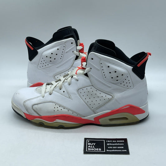Size 13 - Air Jordan 6 Retro 2014 White Infrared Black Leather (384664-123