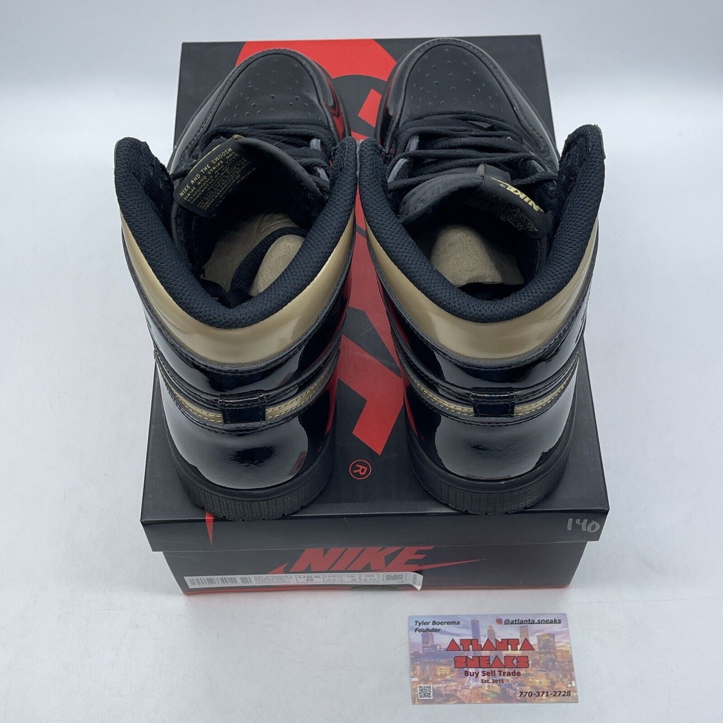 Size 9 - Jordan 1 Black 2020 Black Gold (555088-032)