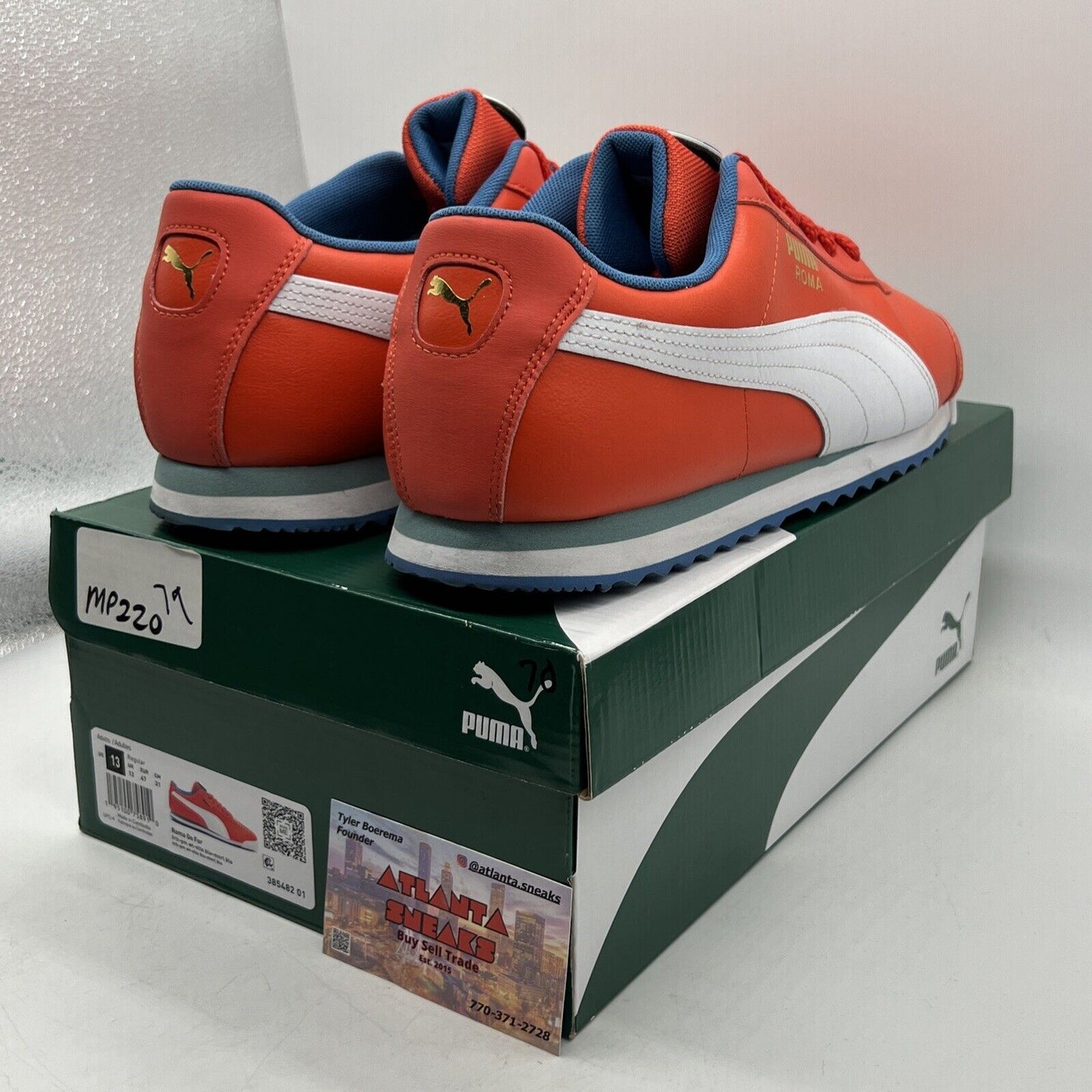 Size 13 - PUMA Roma Go For - Blue White Leather (385482-01)