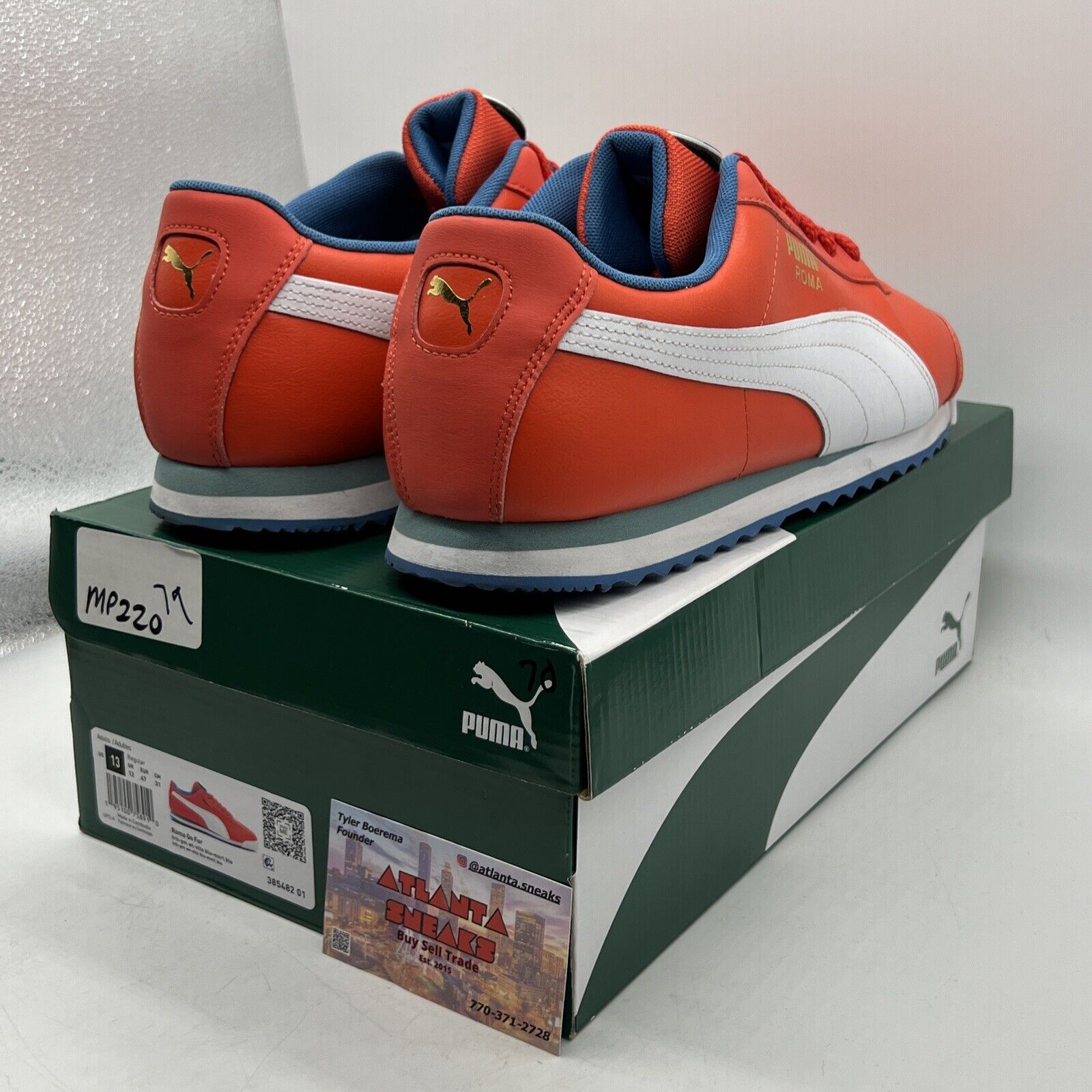 Size 13 - PUMA Roma Go For - Blue White Leather (385482-01)