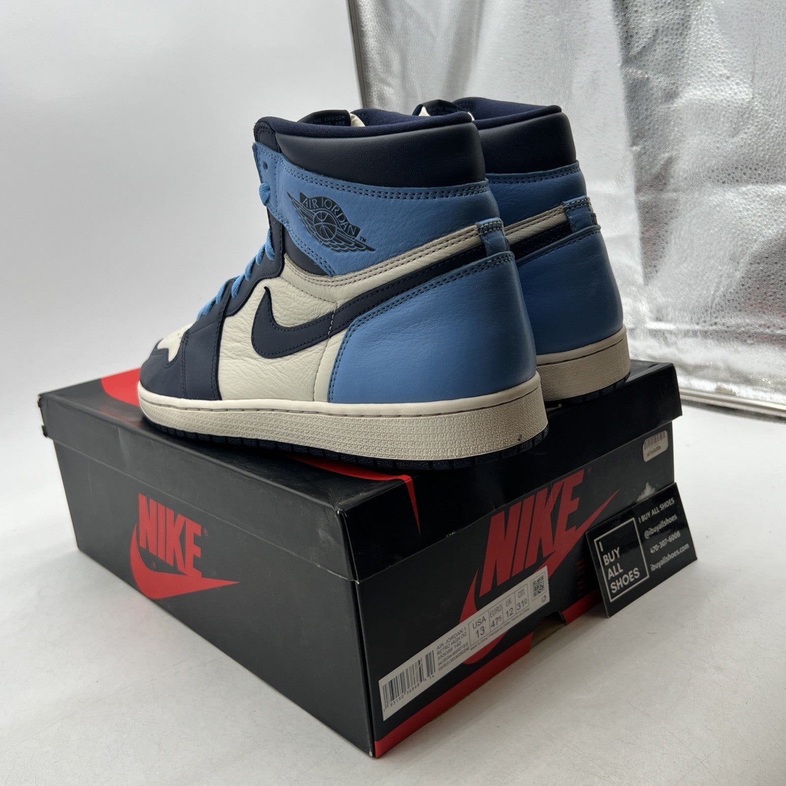 Size 13 - Air Jordan 1 Retro OG High Obsidian UNC 2019 (555088-140)