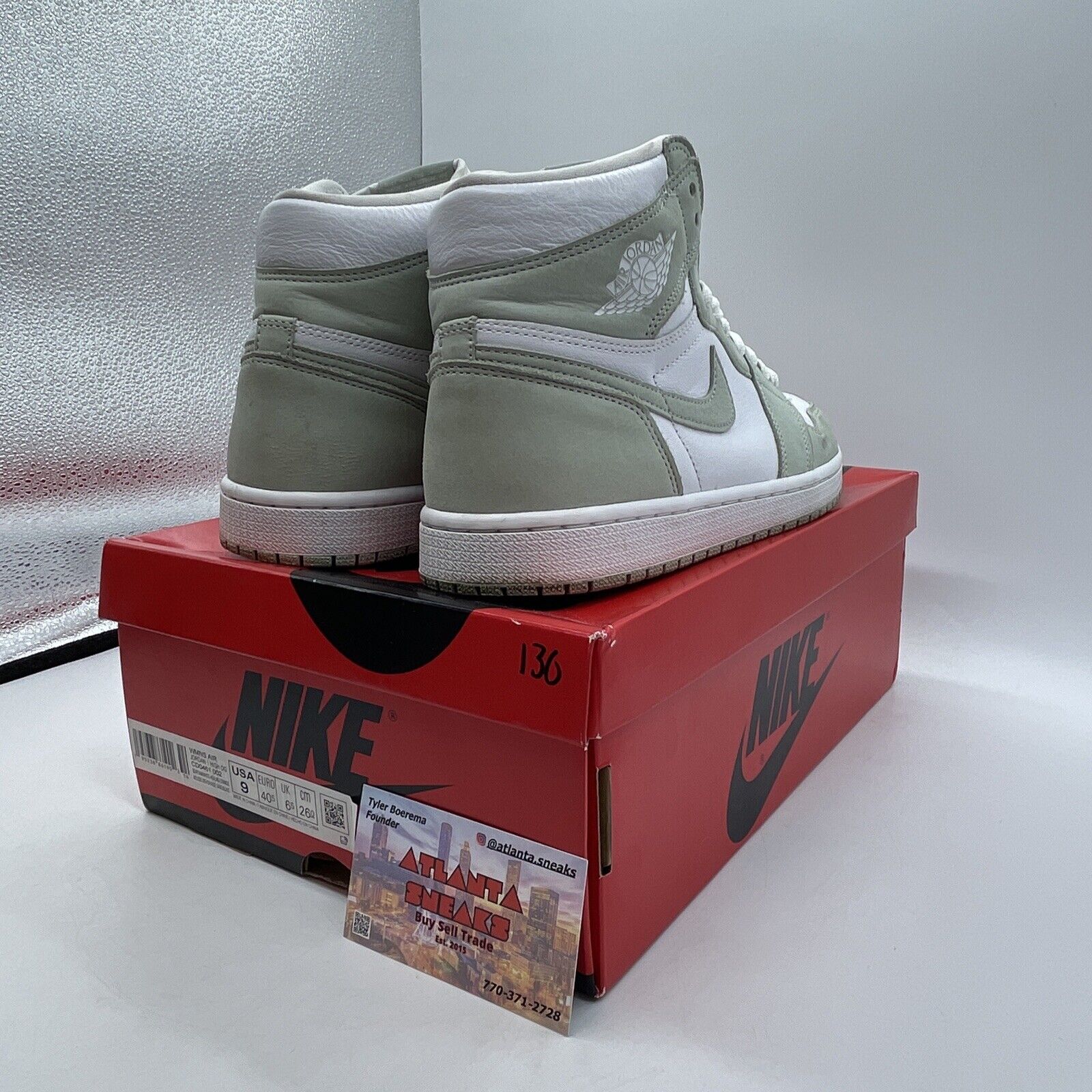 Size 9W - Air Jordan 1 Retro OG High Seafoam White Suede Leather (CD0461-002)