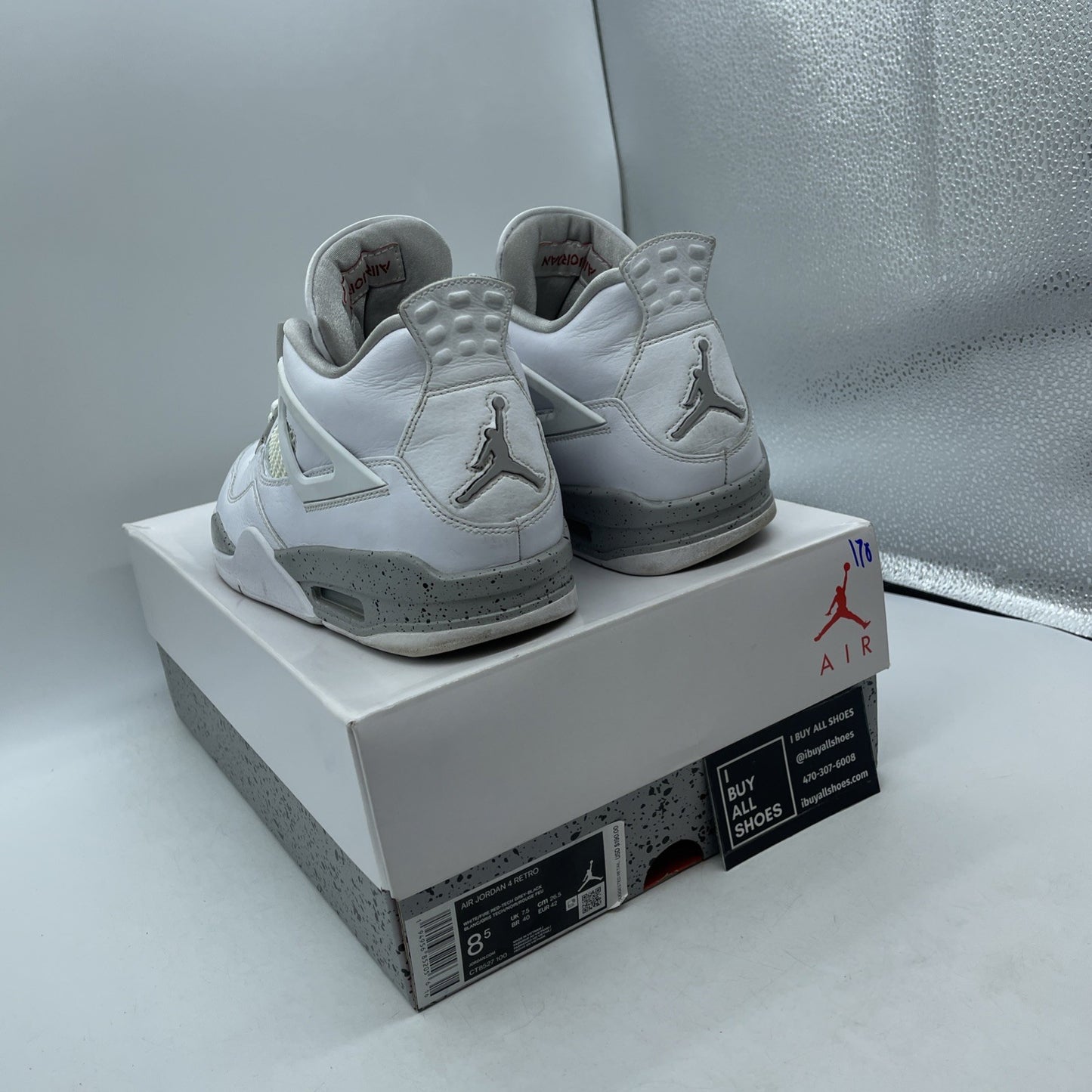 Size 8.5 - Air Jordan 4 Retro Mid White Oreo (CT8527-100)