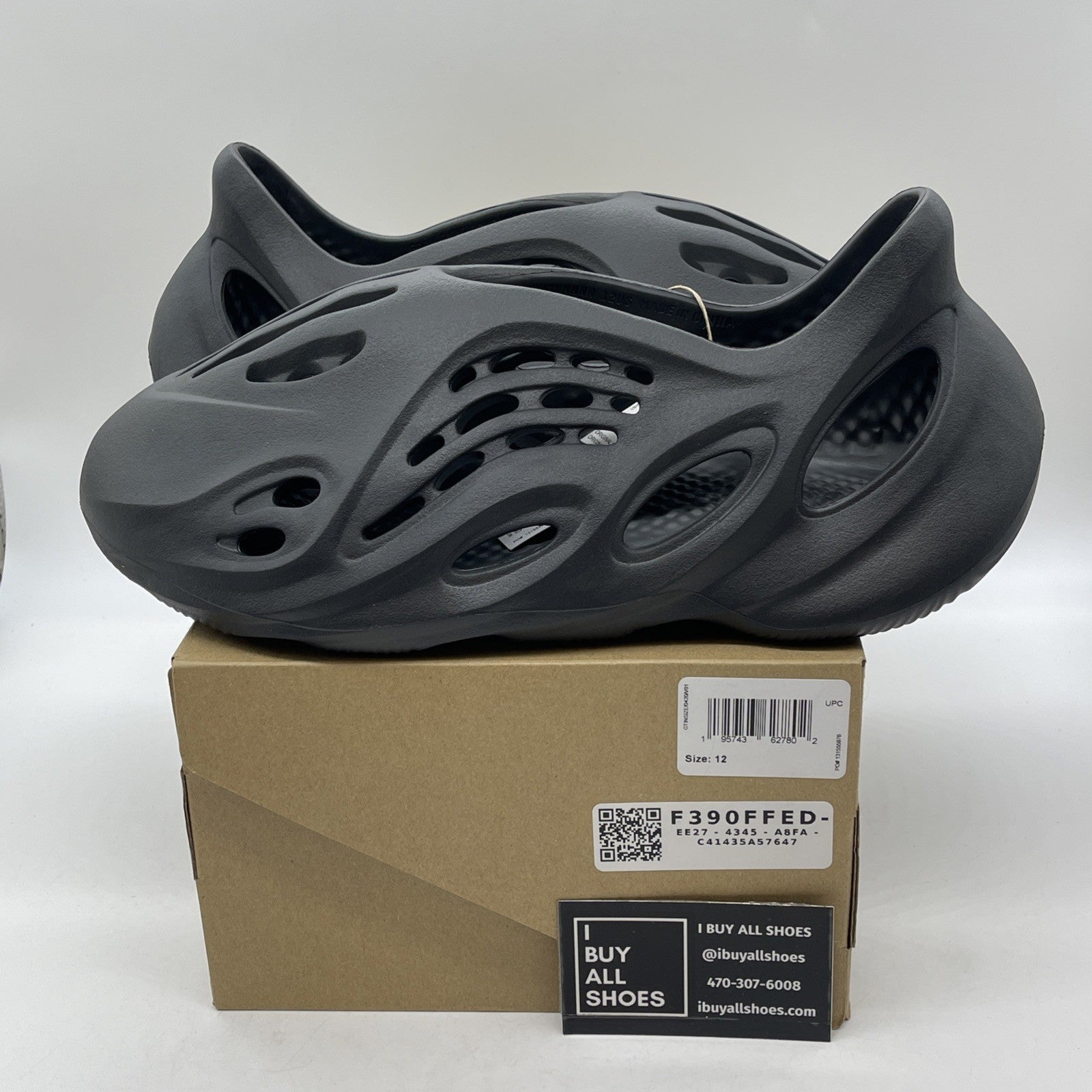 Size 12 - Adidas Yeezy Foam Runner RNR Onyx Black (HP8739)
