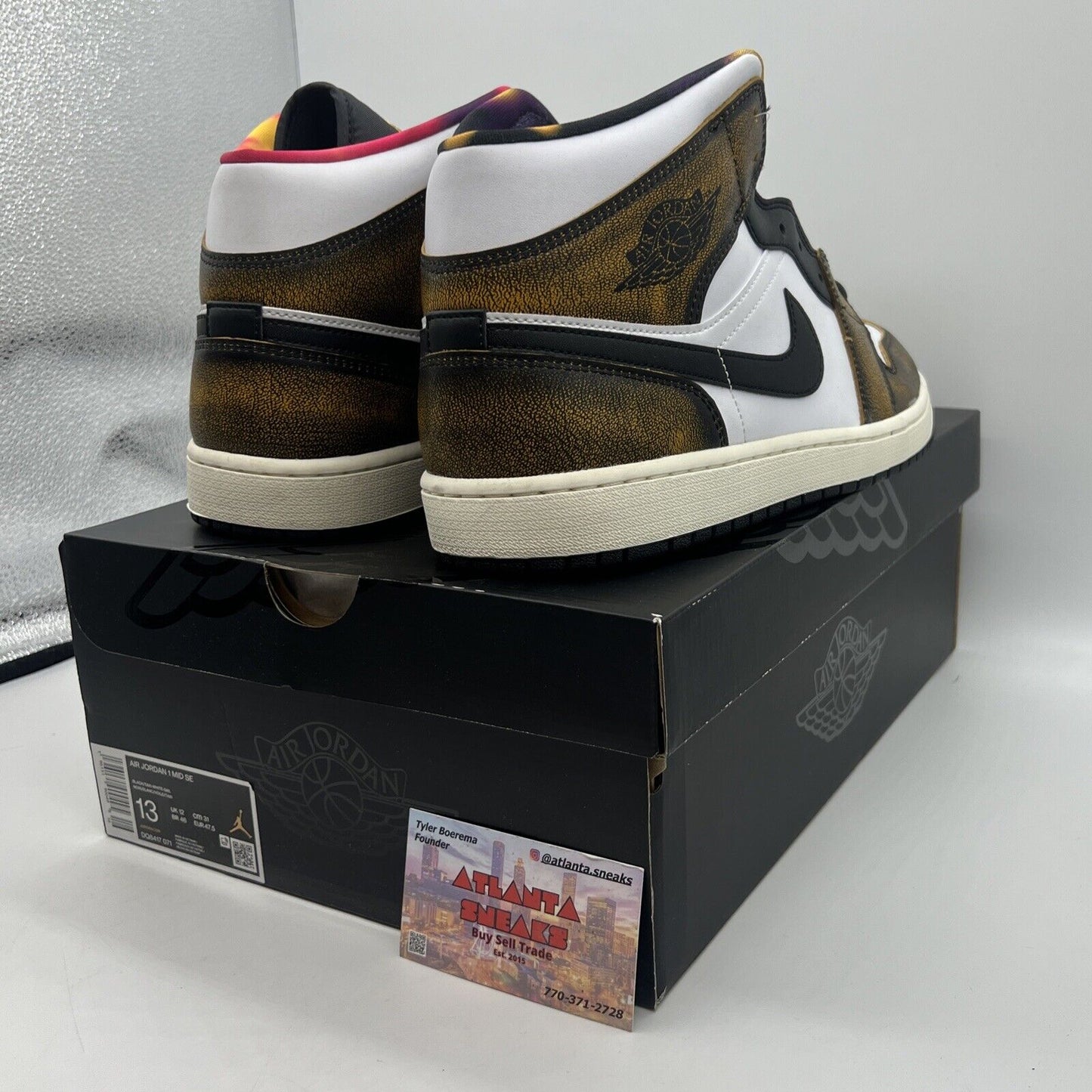 Size 13 - Jordan 1 Mid Sail/Taxi Brand New Og All