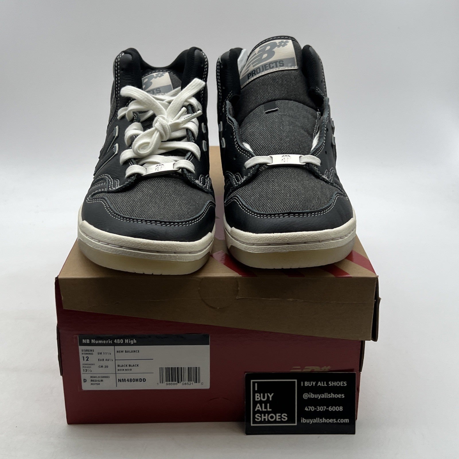 Size 12 - New Balance 480 High Black White Sneaker (NM480HDD)
