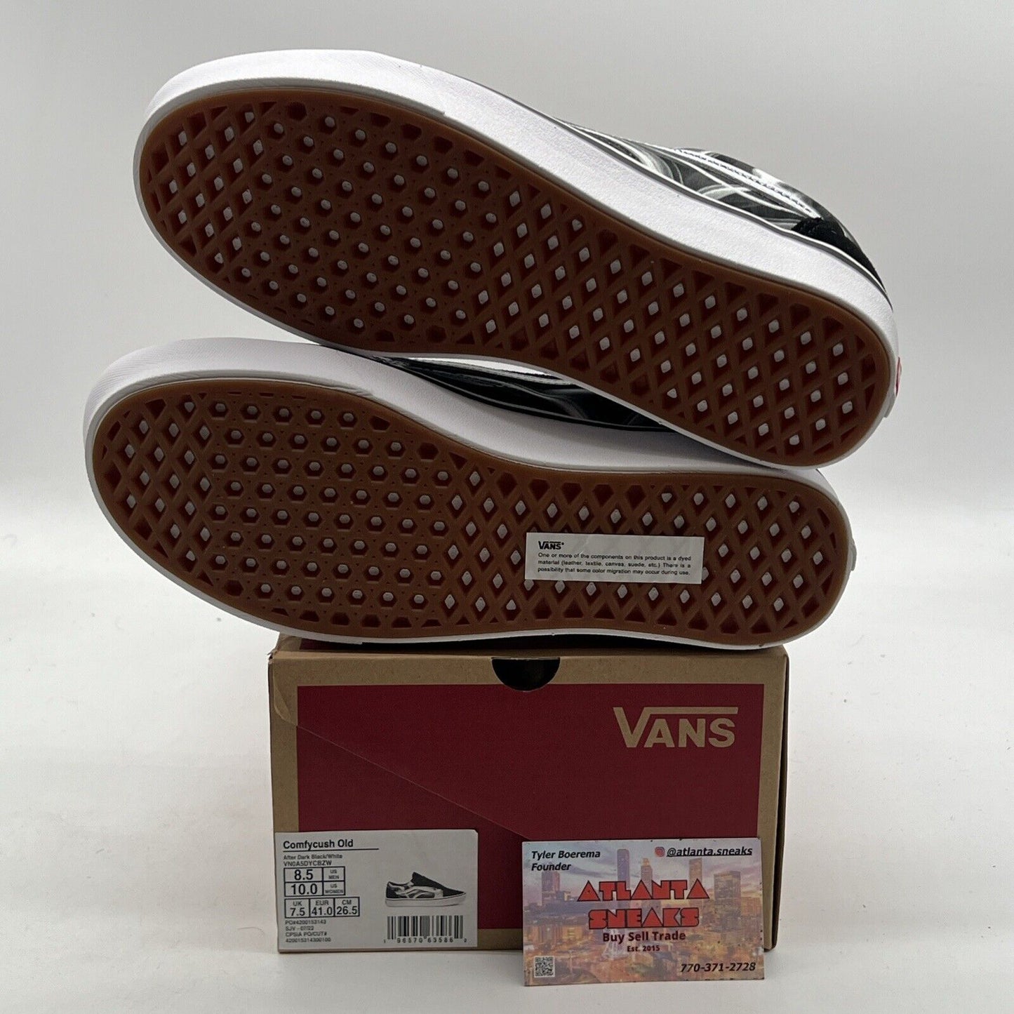 Size 8.5 - Vans Old School Comfy Cush Black White Swirl Sneakers (VN0A5DYCBZW)