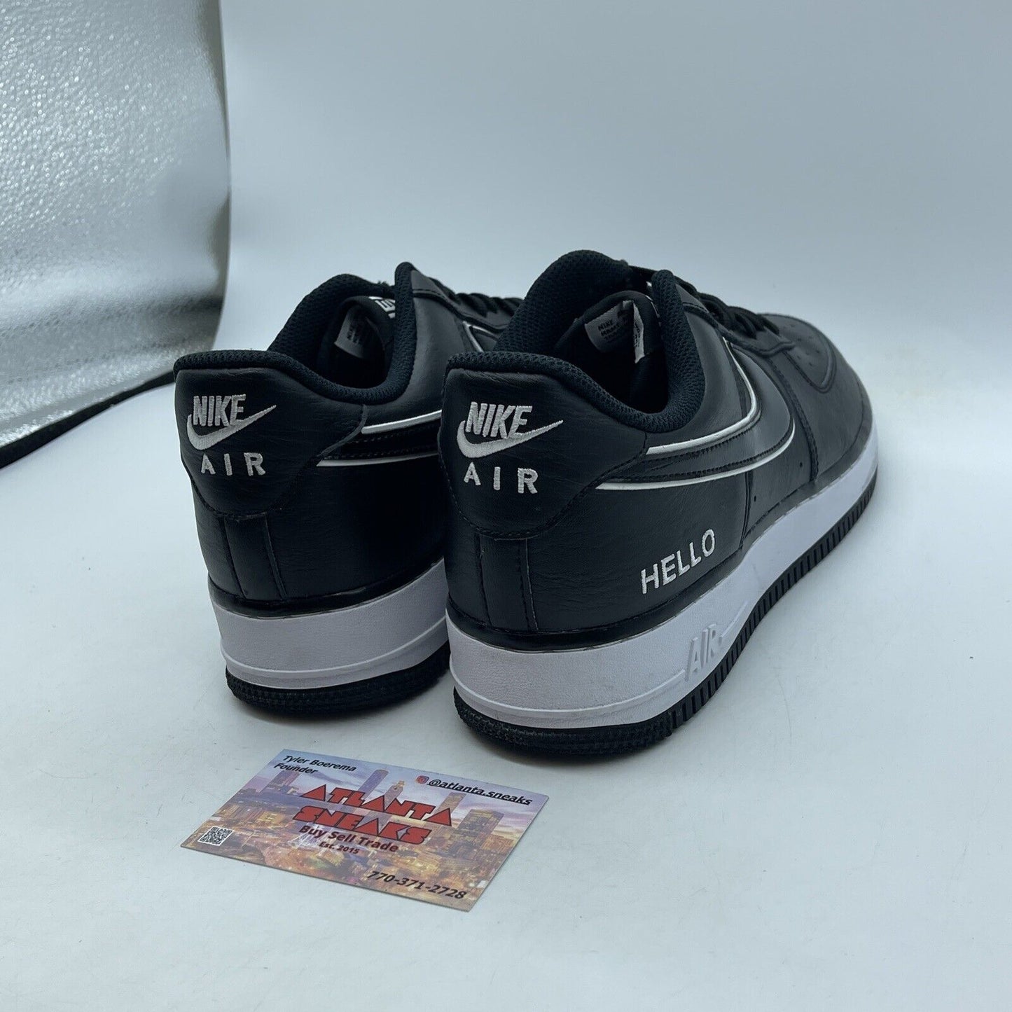 Size 9.5 - Nike Urbanstar x Air Force 1 '07 LX HELLO Pack - Black (CZ0327-001)